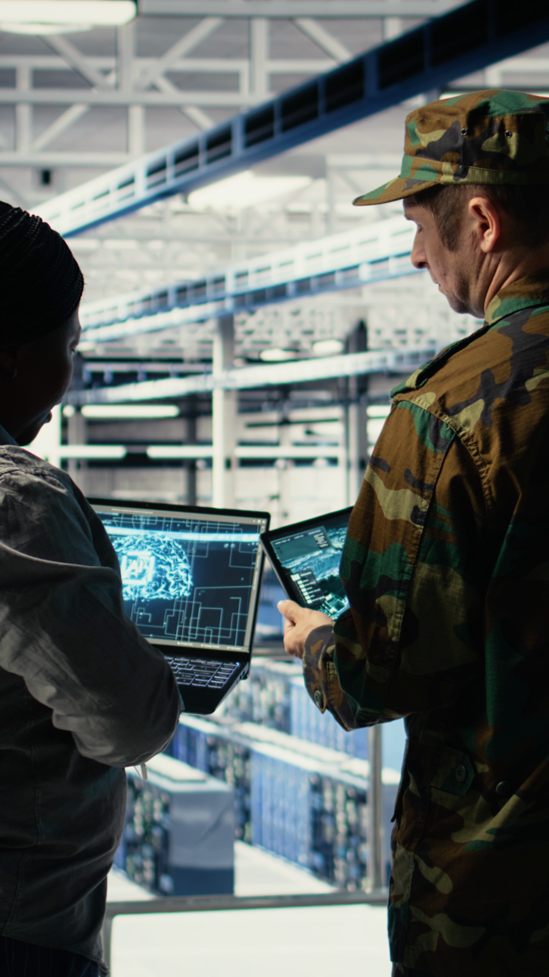 Vertical Video Military Data Center Stock Footage SBV-353221449 ...