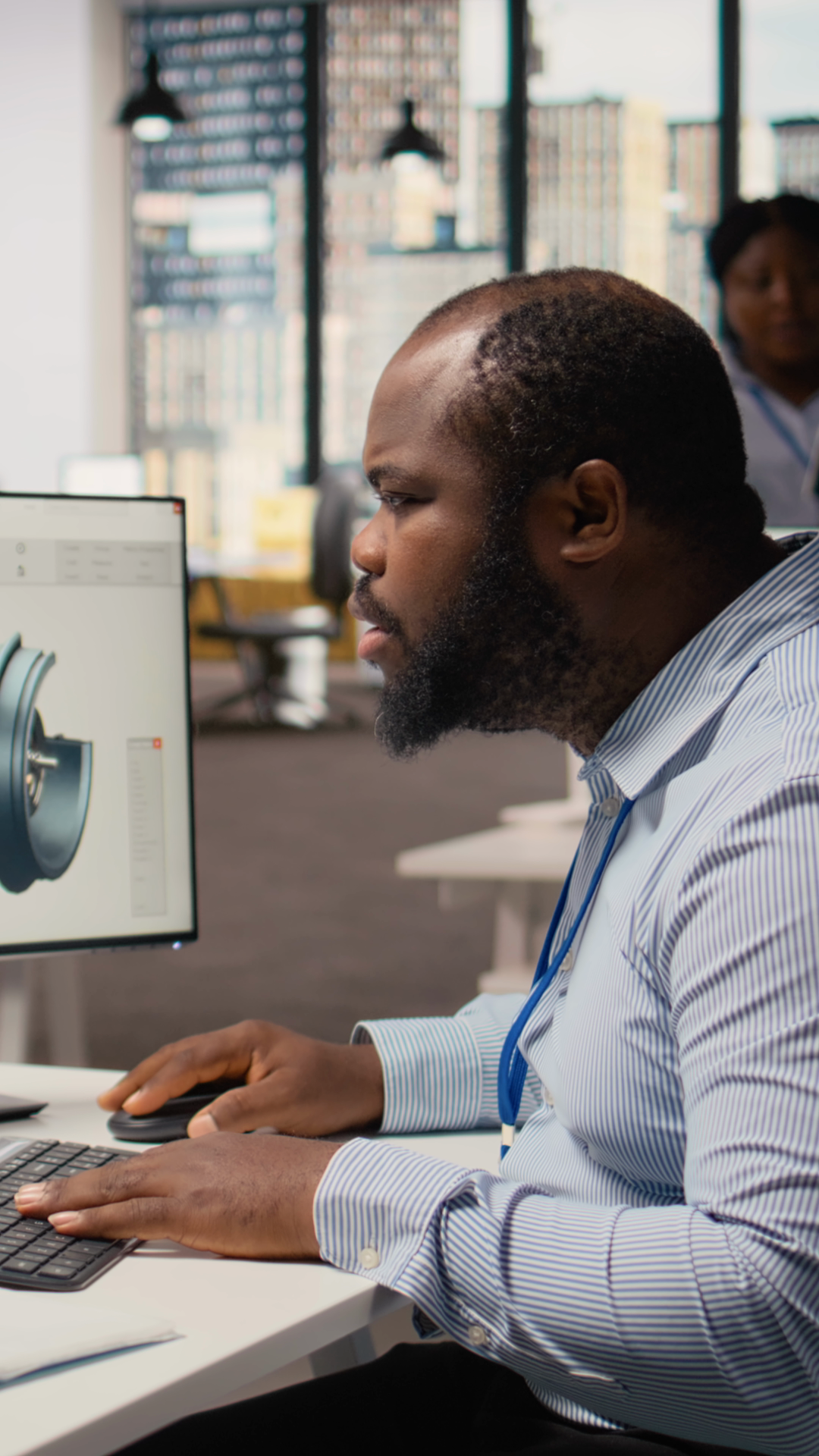 Technician Using Cad Program On Pc To Stock Footage SBV-353167577 ...