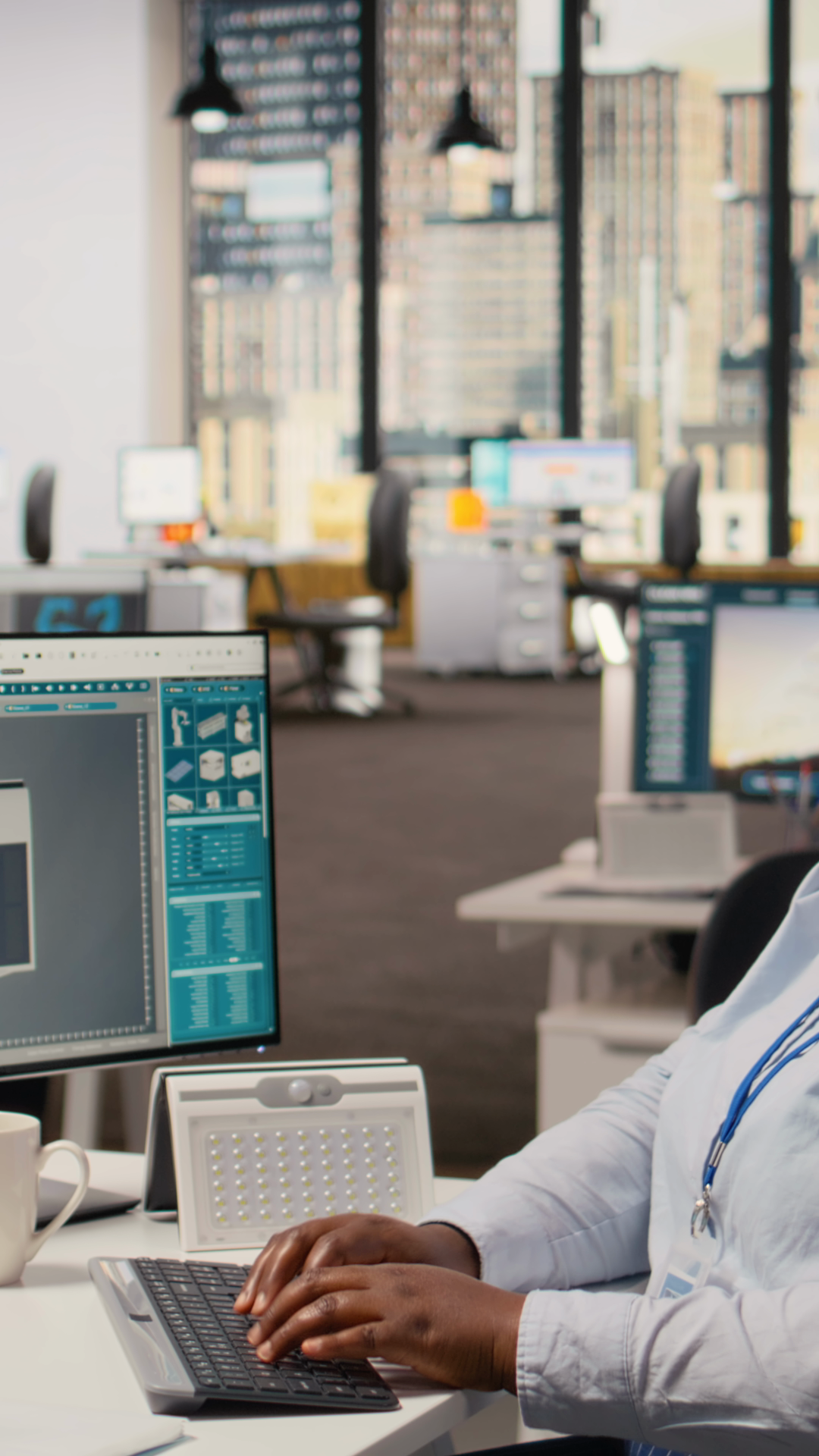 Portrait Of Cheerful Engineer In Office Stock Footage SBV-353167639 ...