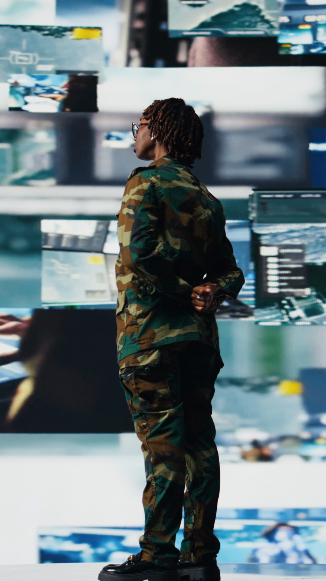 Vertical Video Soldier In Command Post Stock Footage SBV-353220777 ...