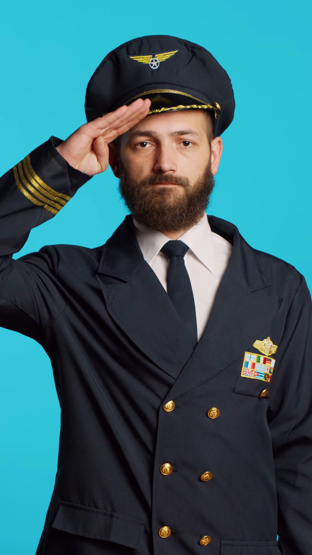 Vertical Video: Male Aviator Doing Military Stock Footage SBV-353658304 ...