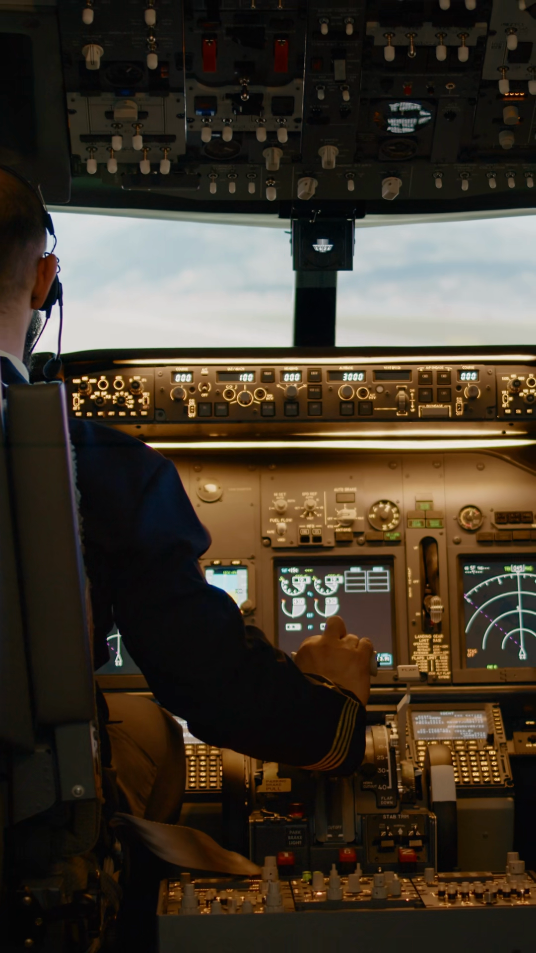Vertical Video: Captain Copilot Throttling Stock Footage SBV-353658533 ...