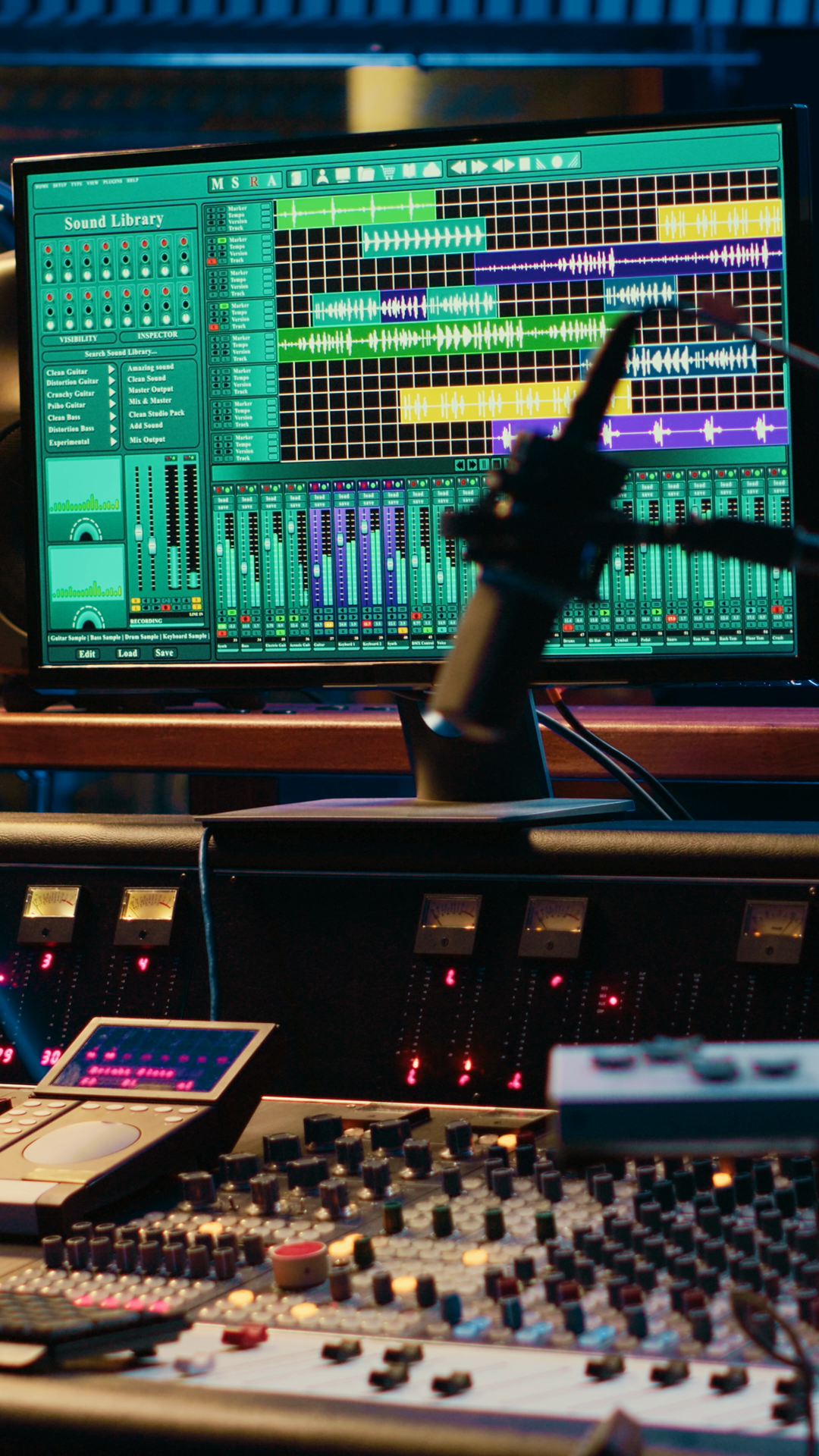 Vertical Video Music Recording Studio Stock Footage SBV-353453785 ...