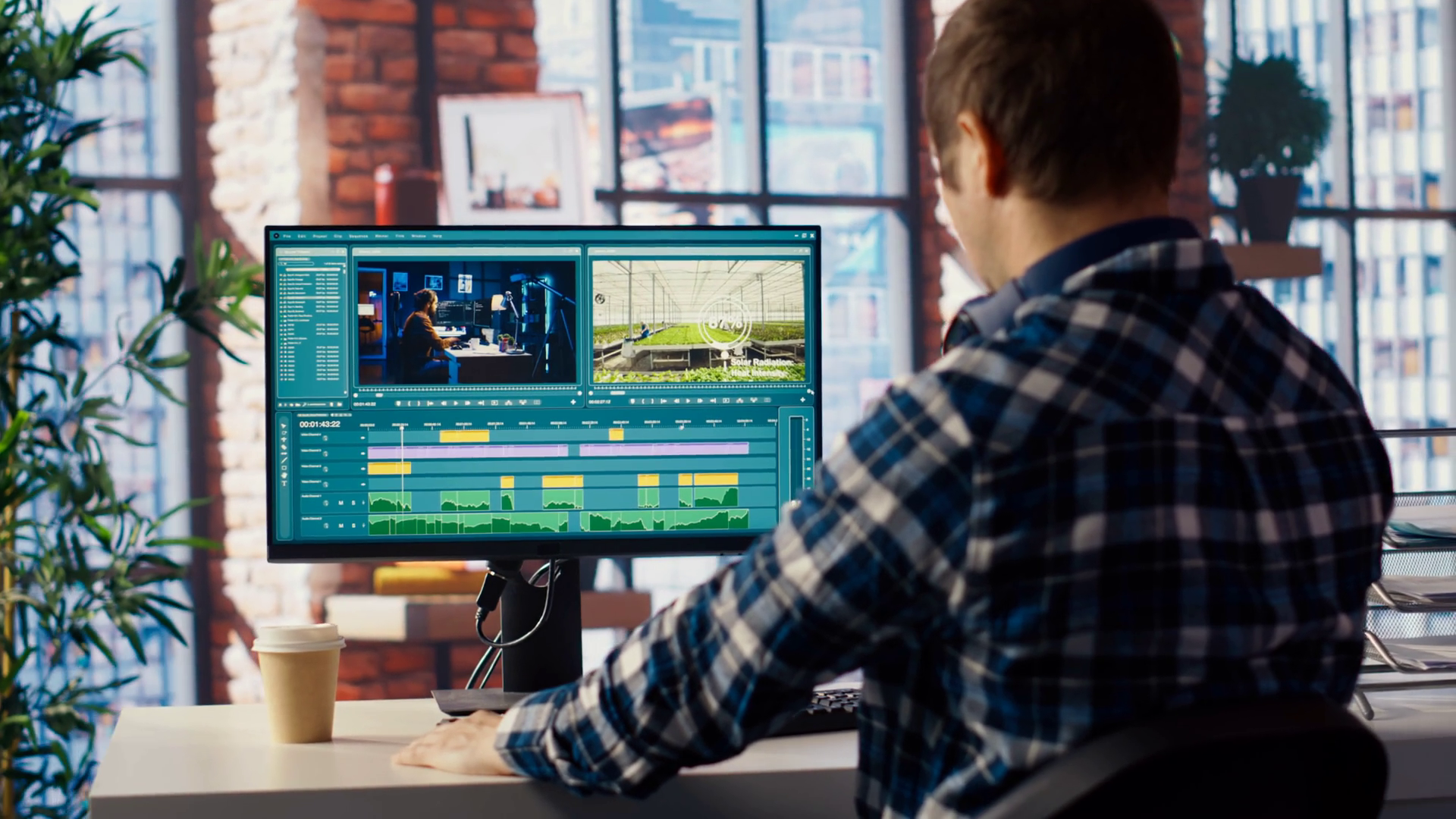 Video Editor Film Montage On Computer Screen Stock Footage SBV ...