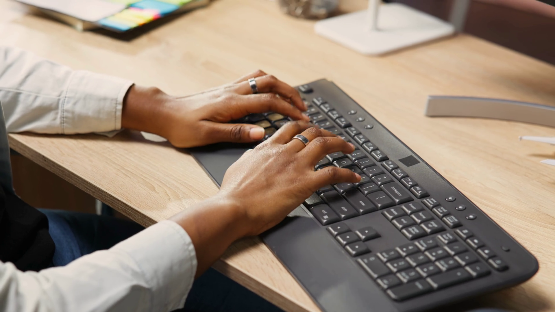 Person At Home Office Desk Typing On Pc Stock Footage SBV-351746102 ...