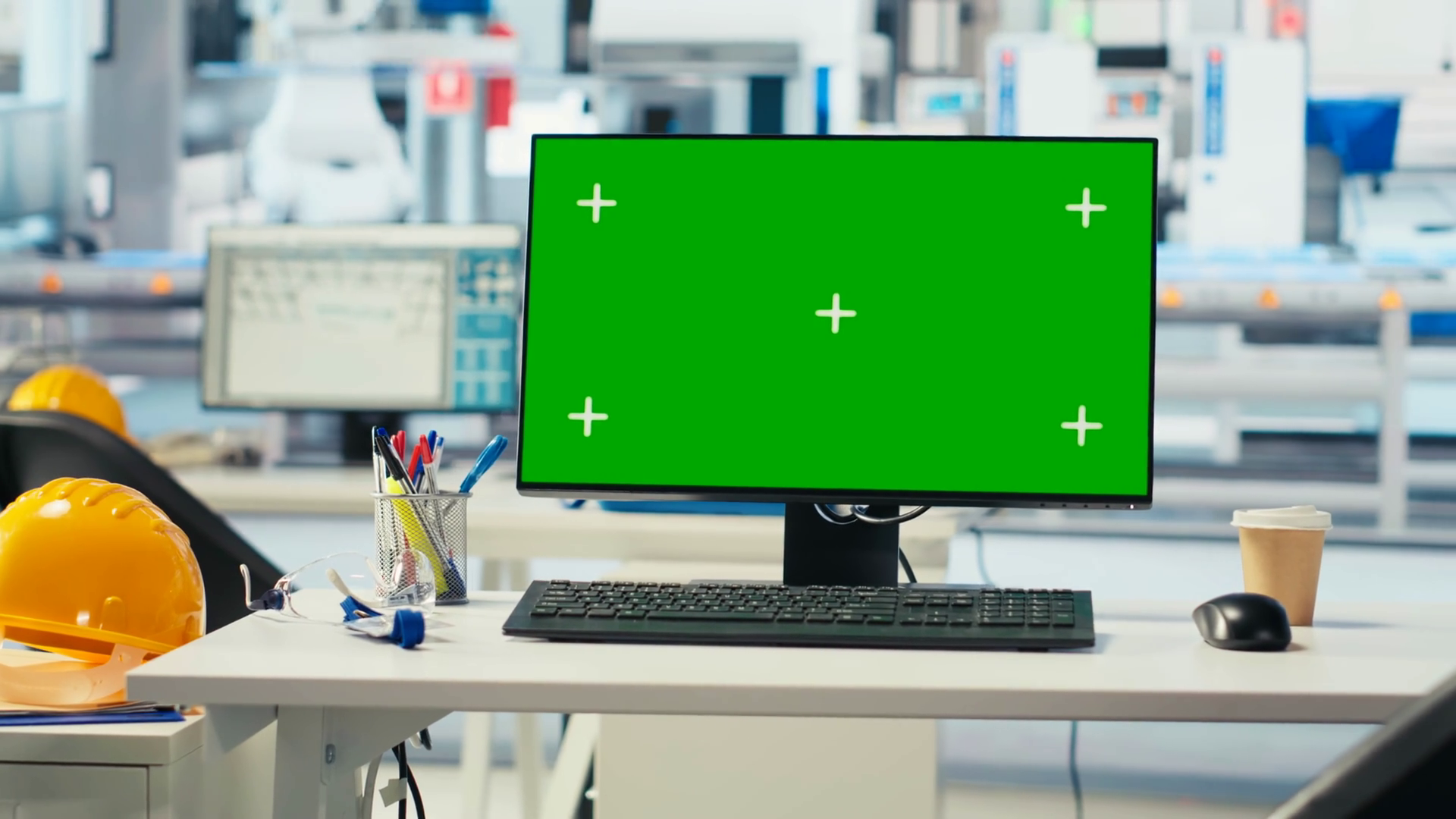 Mockup Pc Monitor In Photovoltaics Factory Stock Footage SBV-351851074 ...