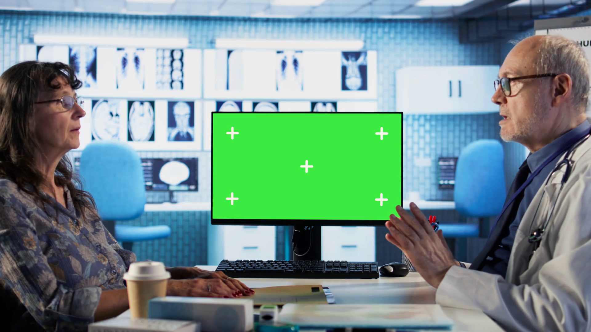 Senior Physician Consulting Old Lady Next To Stock Footage SBV ...