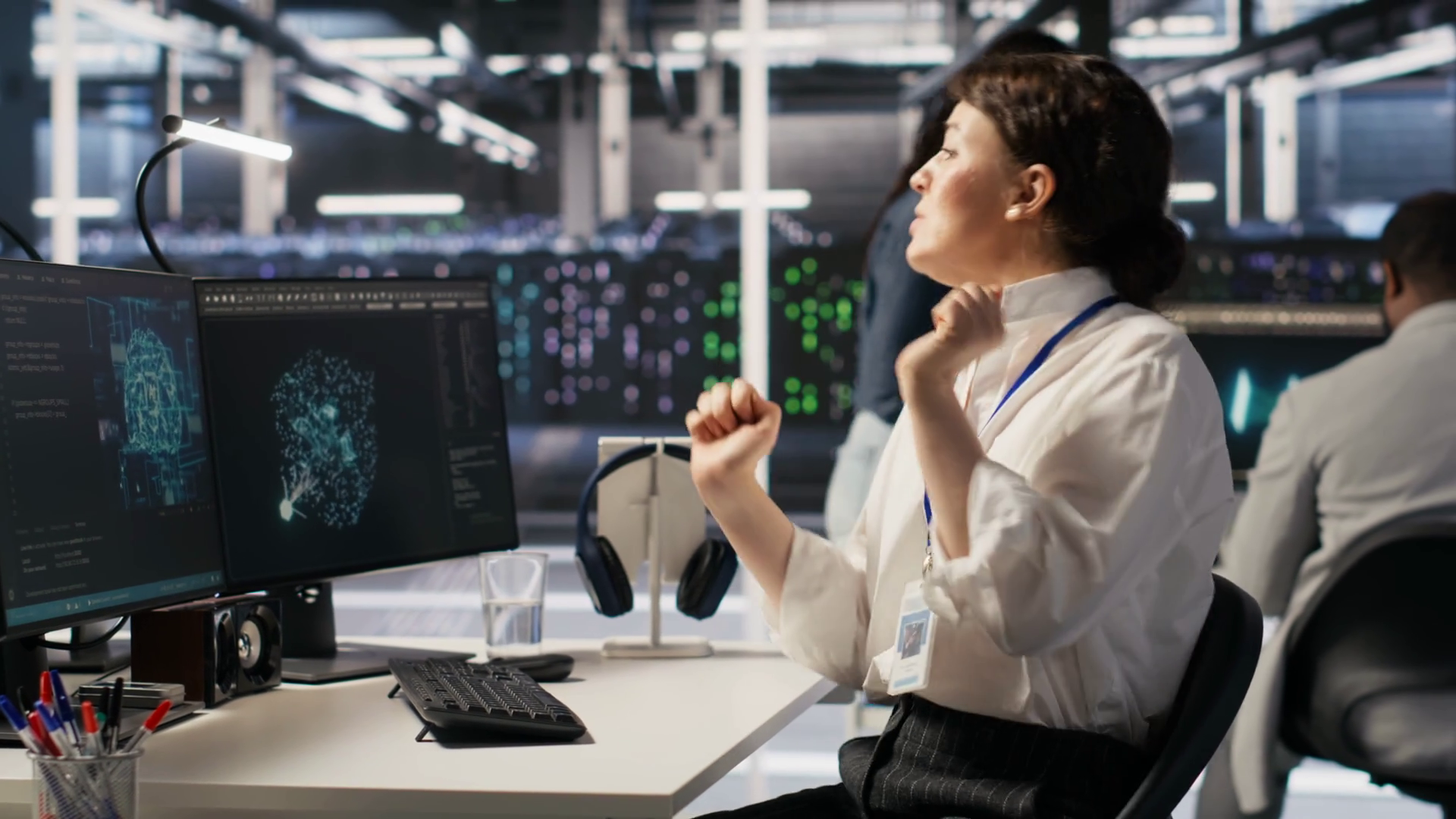 Cheerful Data Center Engineers Dancing In Stock Footage SBV-352167216 ...