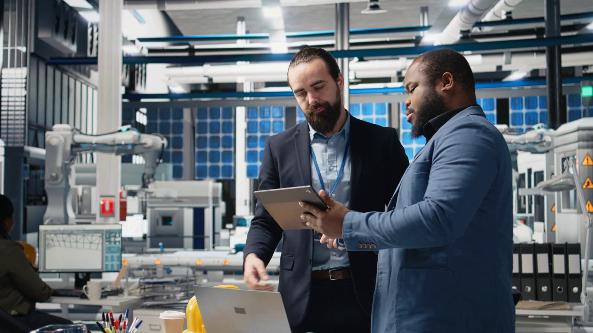 Group Of Industry Experts Solar Panel Stock Footage SBV-352362053 ...