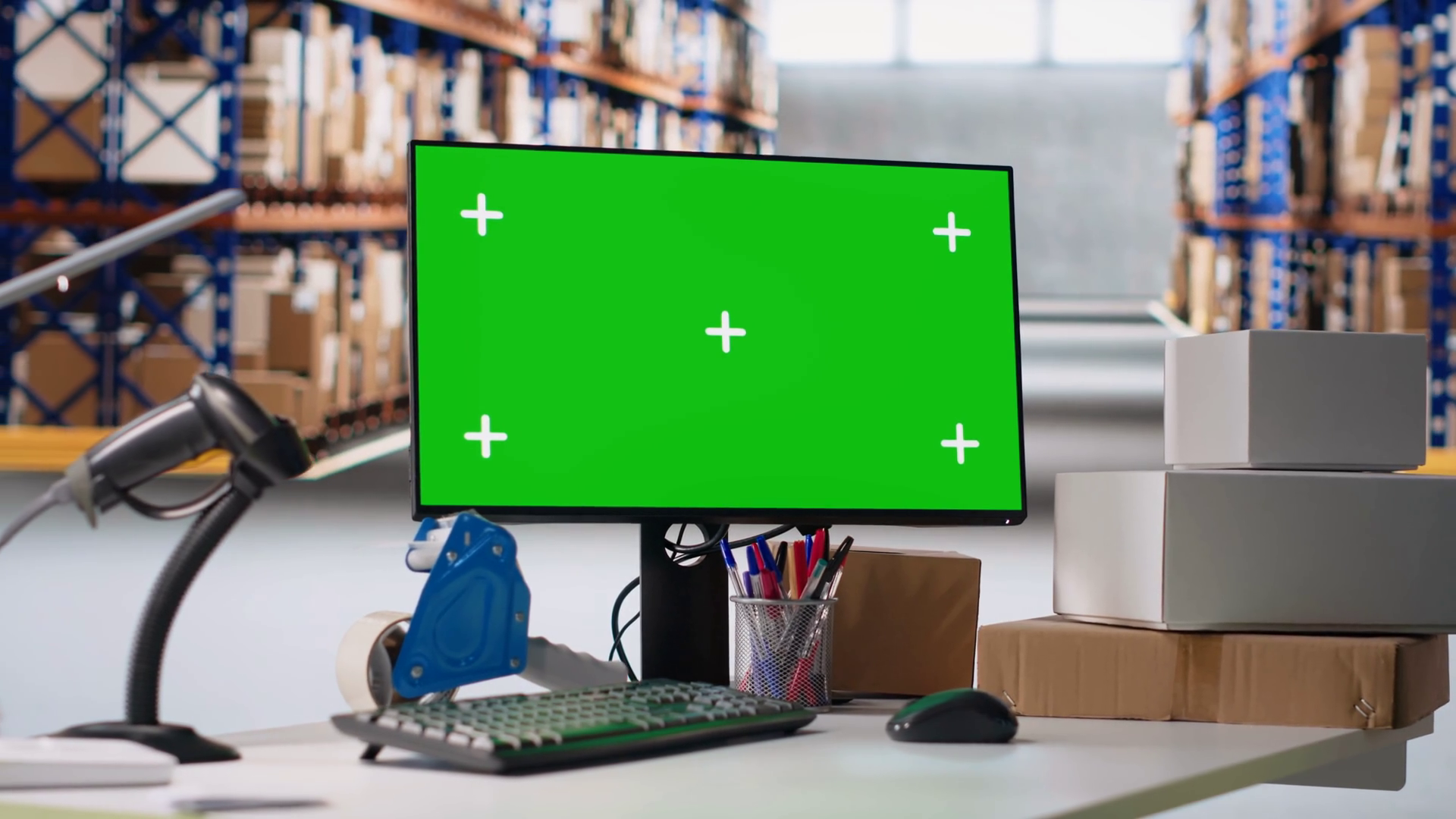 Empty Storage Room Depot Shows Screen With Stock Footage SBV-352434159 ...