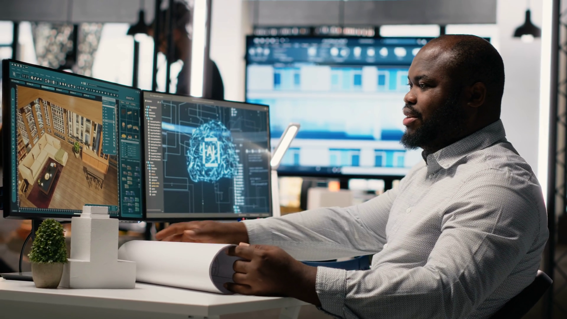 Black Developer Uses Ai Systems Housing Stock Footage SBV-352811945 ...
