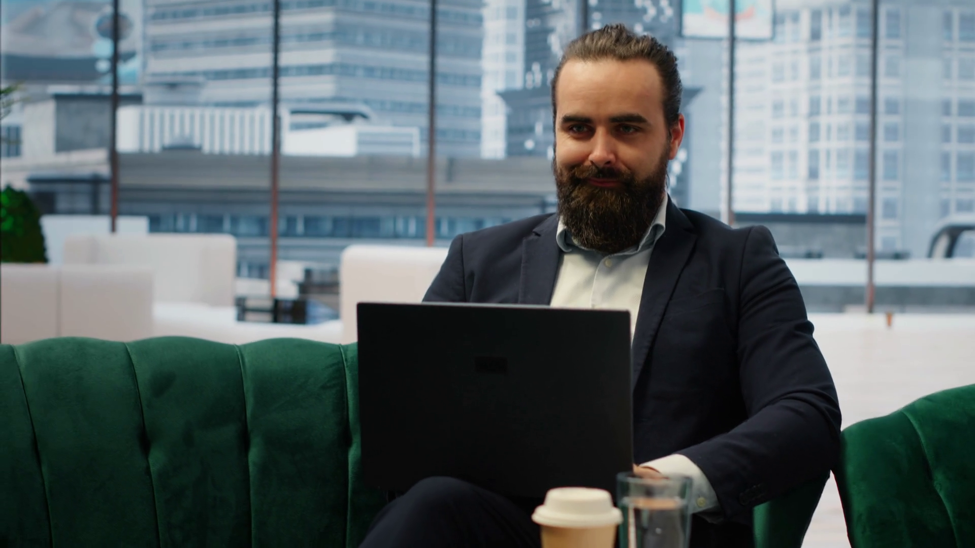 Determined Ceo Working On Laptop In Modern Stock Footage SBV-352824973 ...
