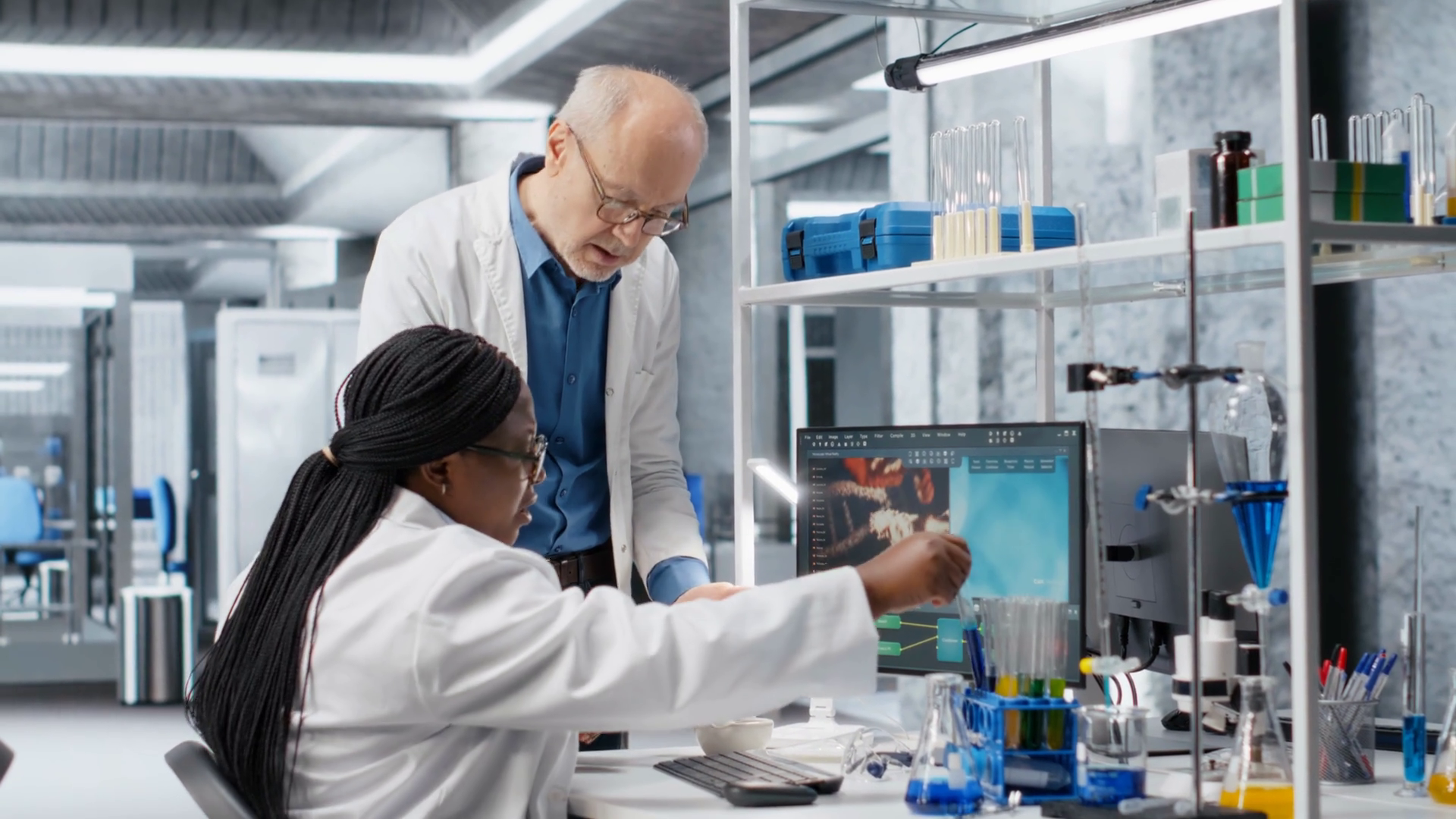 Diverse Researchers In Lab Workspace Stock Footage SBV-352873378 ...