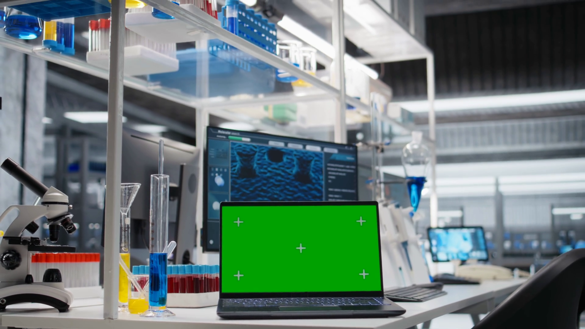 Isolated Screen Laptop In Lab Next To Test Stock Footage SBV-353116565 ...