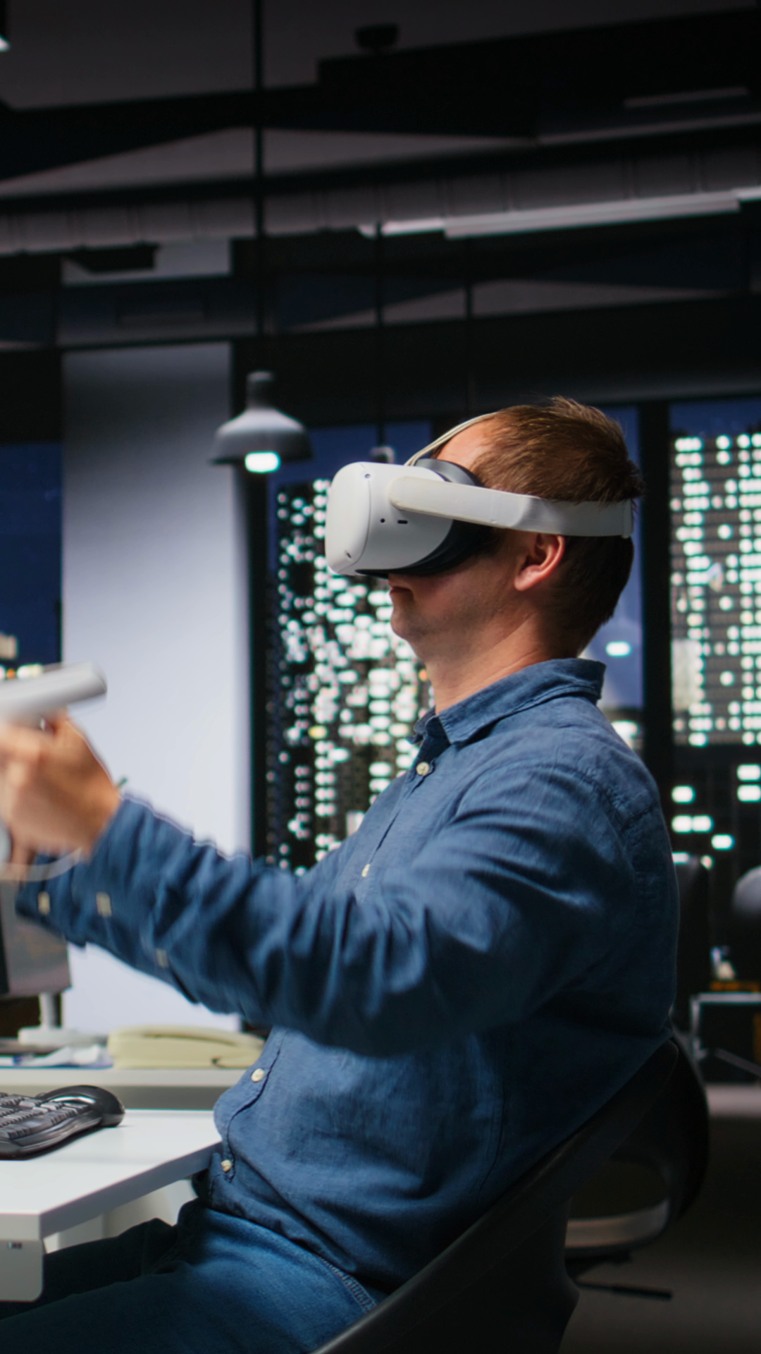 Vertical Video Male Game Developer Using Vr Stock Footage SBV-353181974 ...