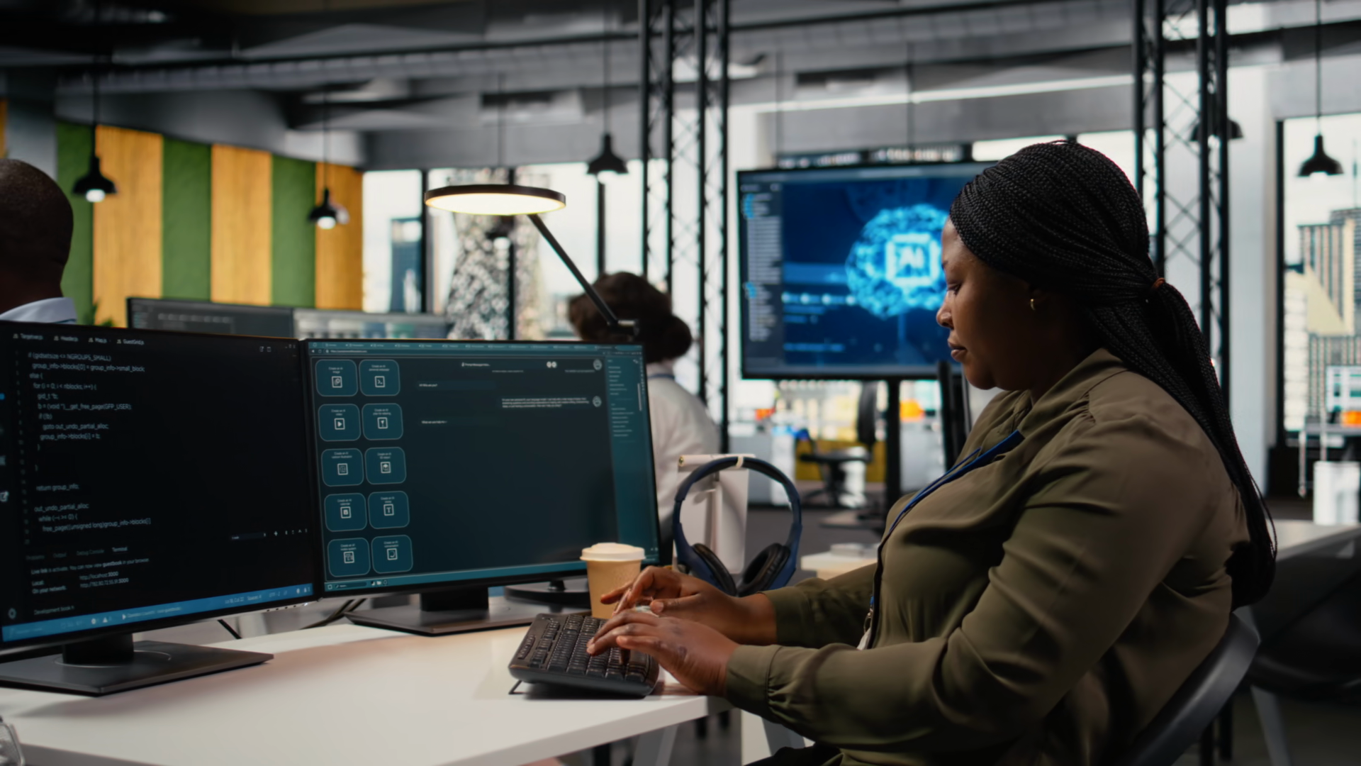 System Administrator In Office Using Ai Llm Stock Footage SBV-353508182 ...