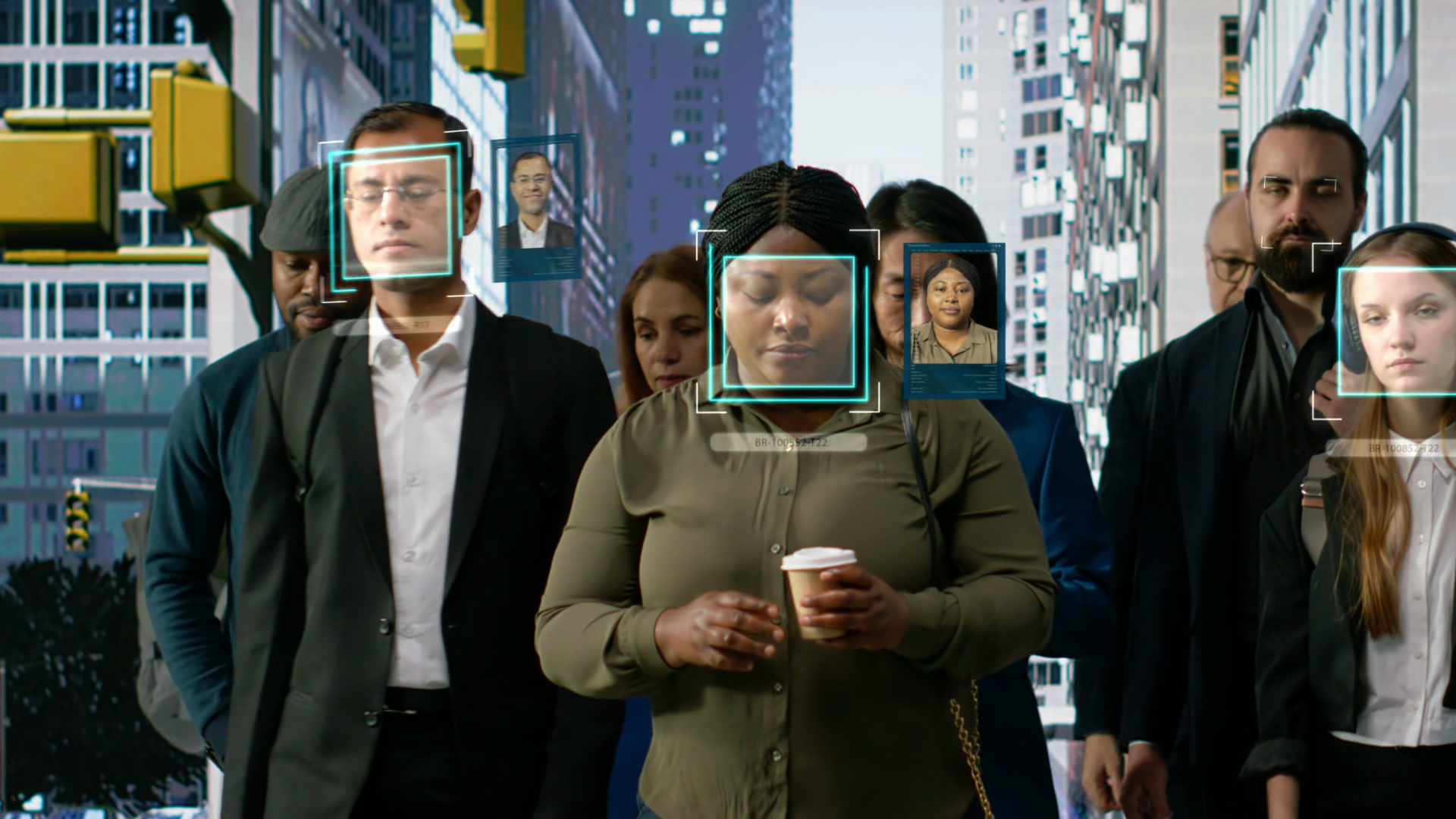 City Surveillance System Monitoring Crowd Stock Footage SBV-353784794 ...