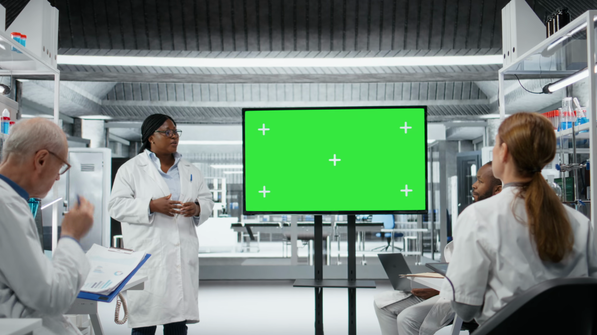 Green Screen Display Used Professor Teaching Stock Footage SBV ...