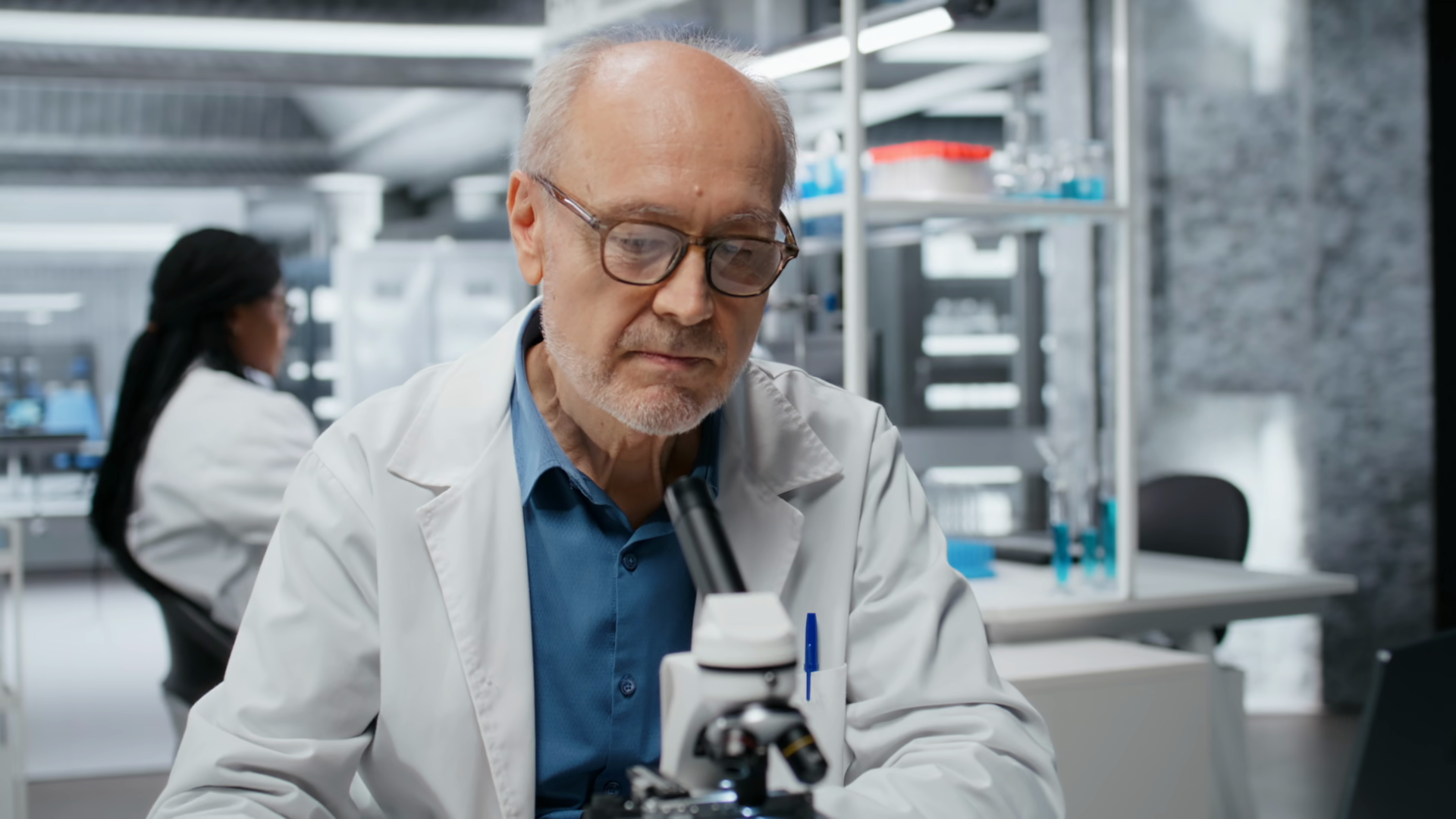Smiling Senior Biologist In Medical Stock Footage SBV-353721494 ...