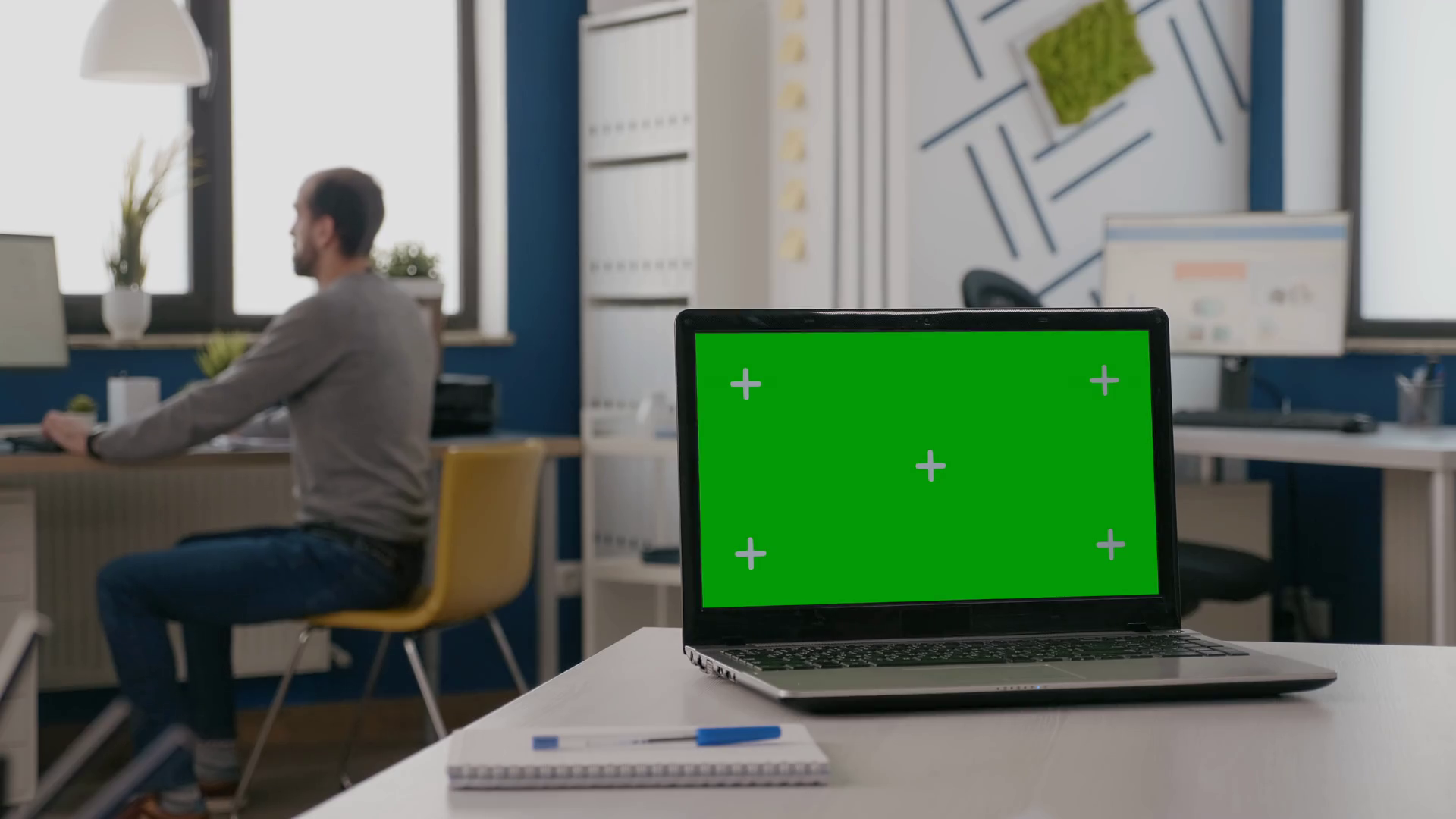 Close Up Of Isolated Green Screen On Laptop Stock Footage SBV346738665