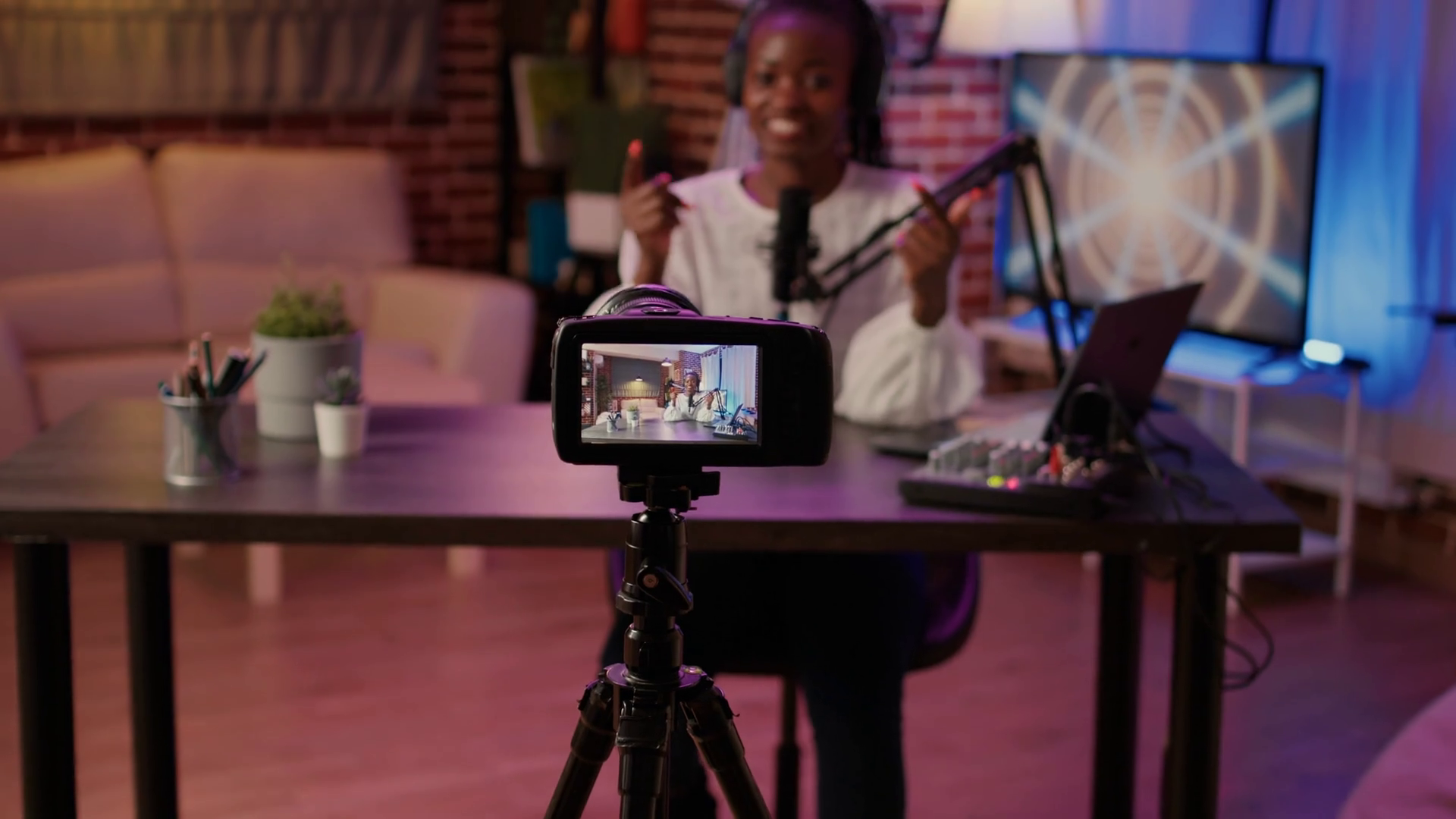 Selective Focus On Digital Video Camera Stock Footage SBV347126983