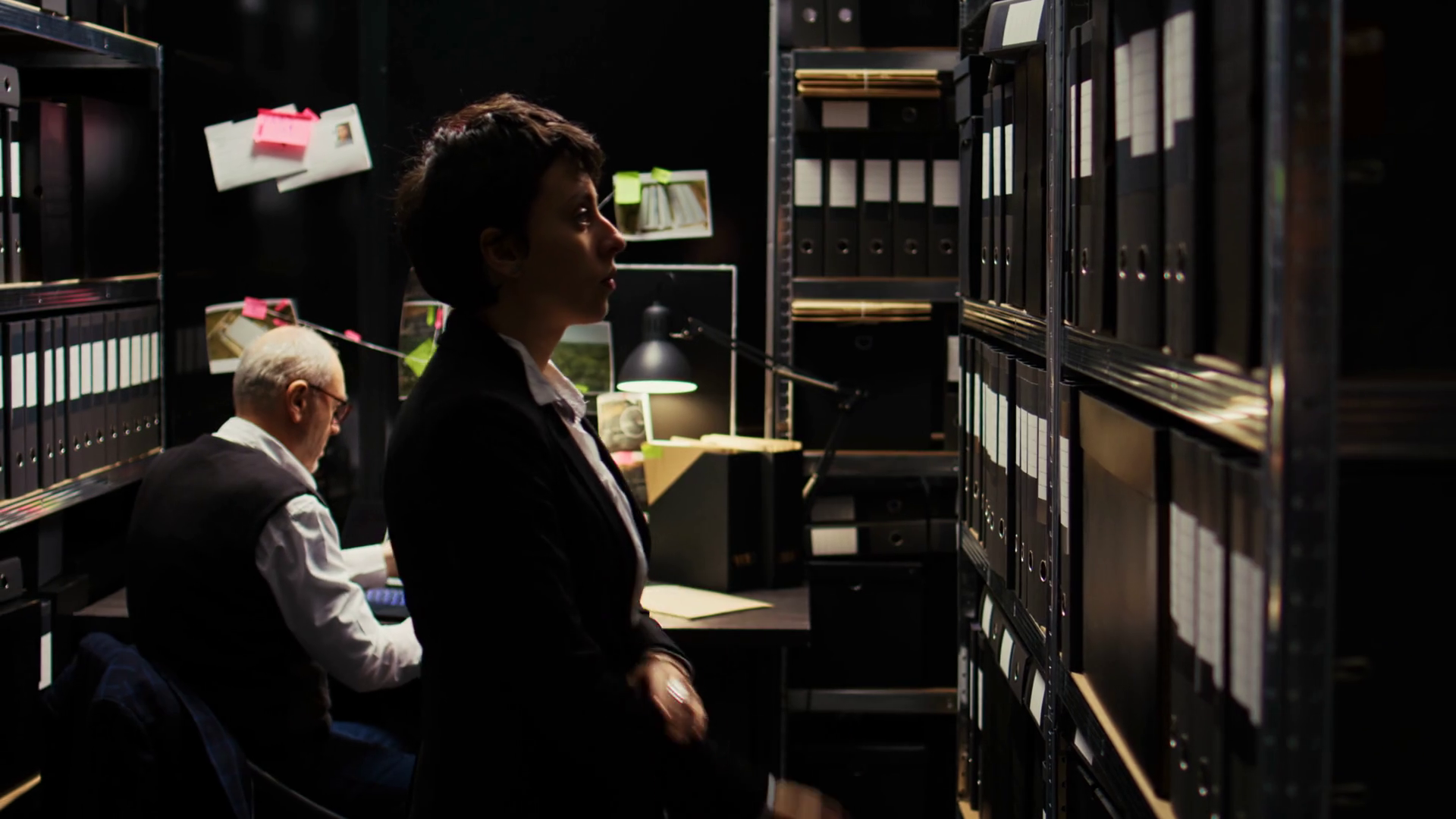 Partners Searching New Case Clues Invading Stock Footage SBV-347741520