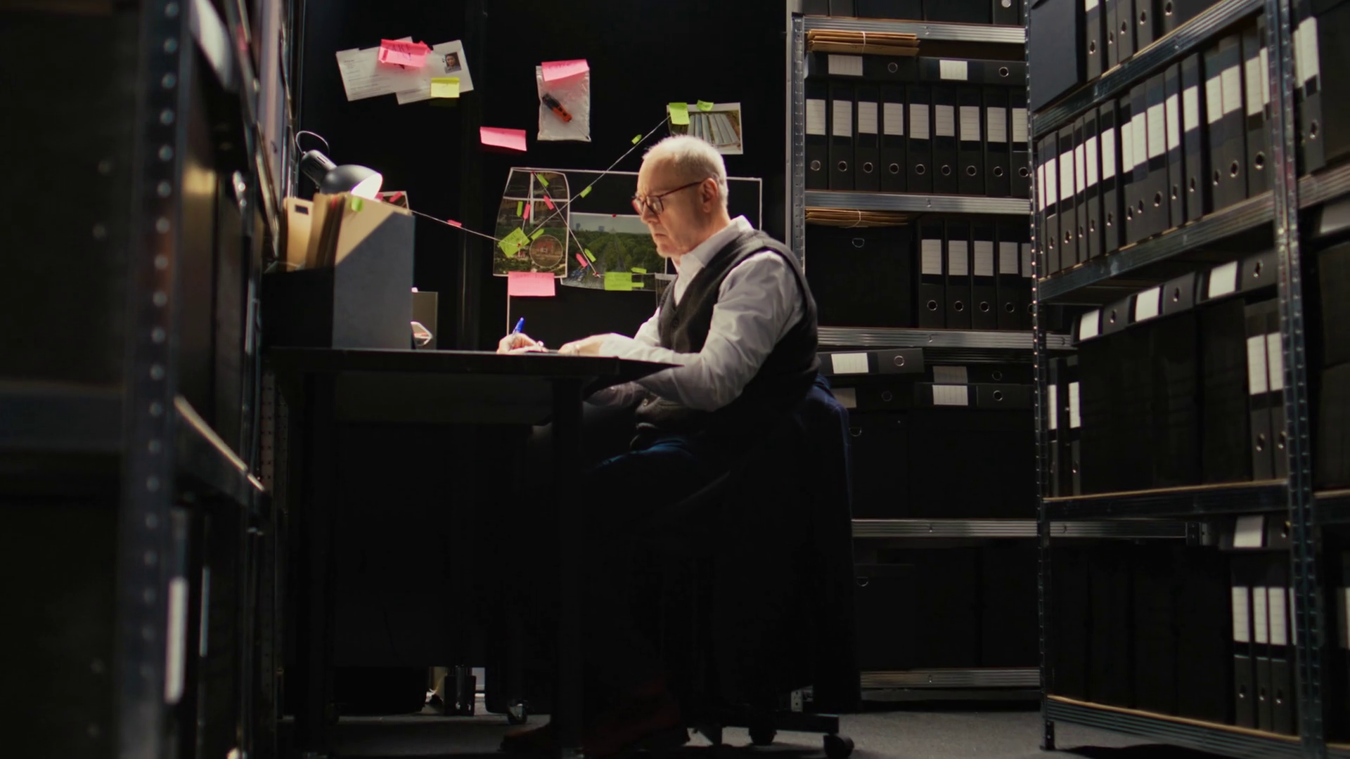 Investigator Reading Statements To Connect Stock Footage SBV347741586