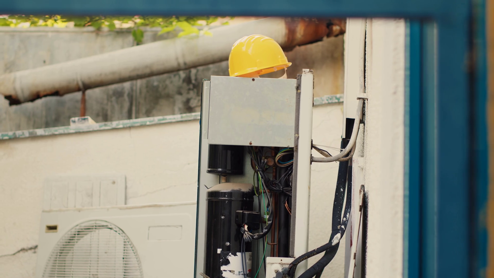 Dolly In Shot Of Air Conditioner Side Panel Stock Footage SBV347774854