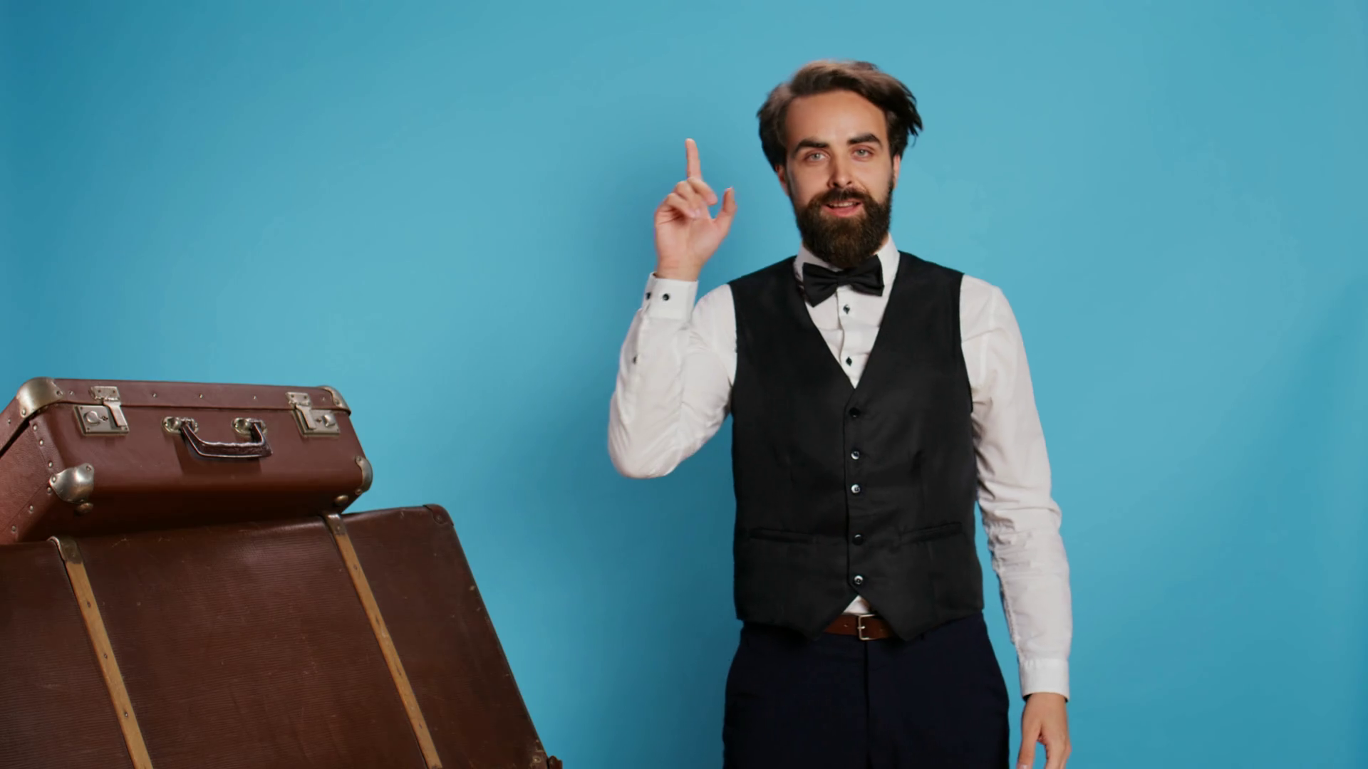 Doorman Coming Up With New Idea Thinking Of Stock Footage SBV348462731