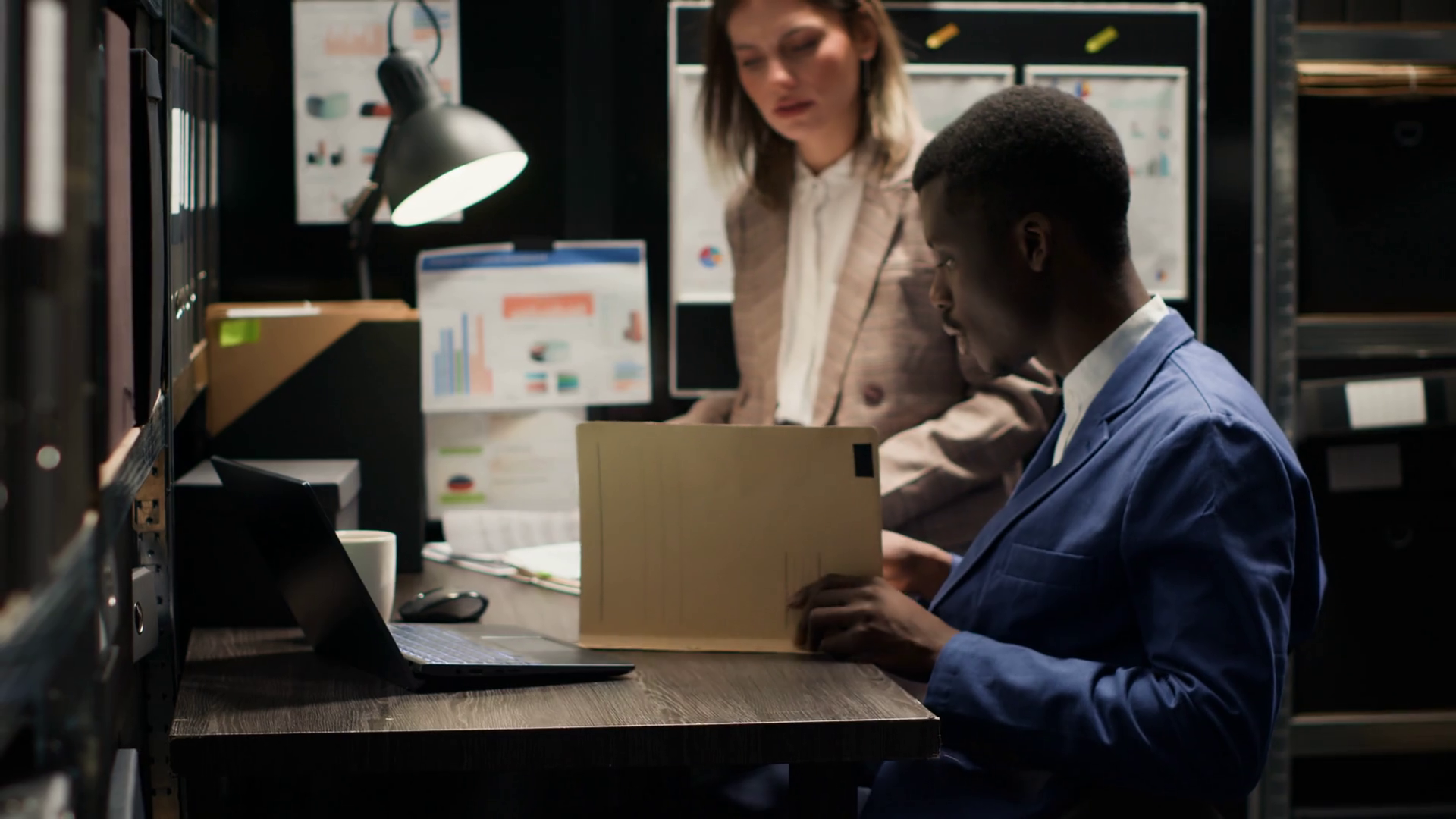 Multiethnic Investigators Analyzing Clues Stock Footage SBV-348528453