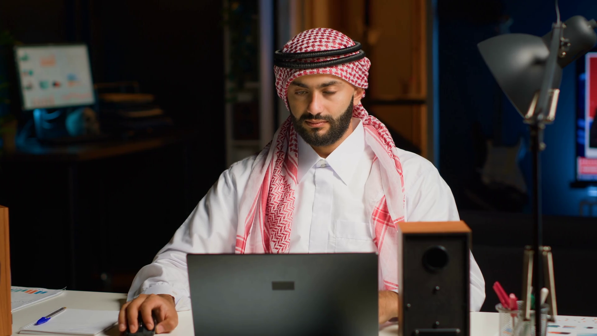 Arab Job Candidate Enjoying Beverage Stock Footage SBV-348679485 ...