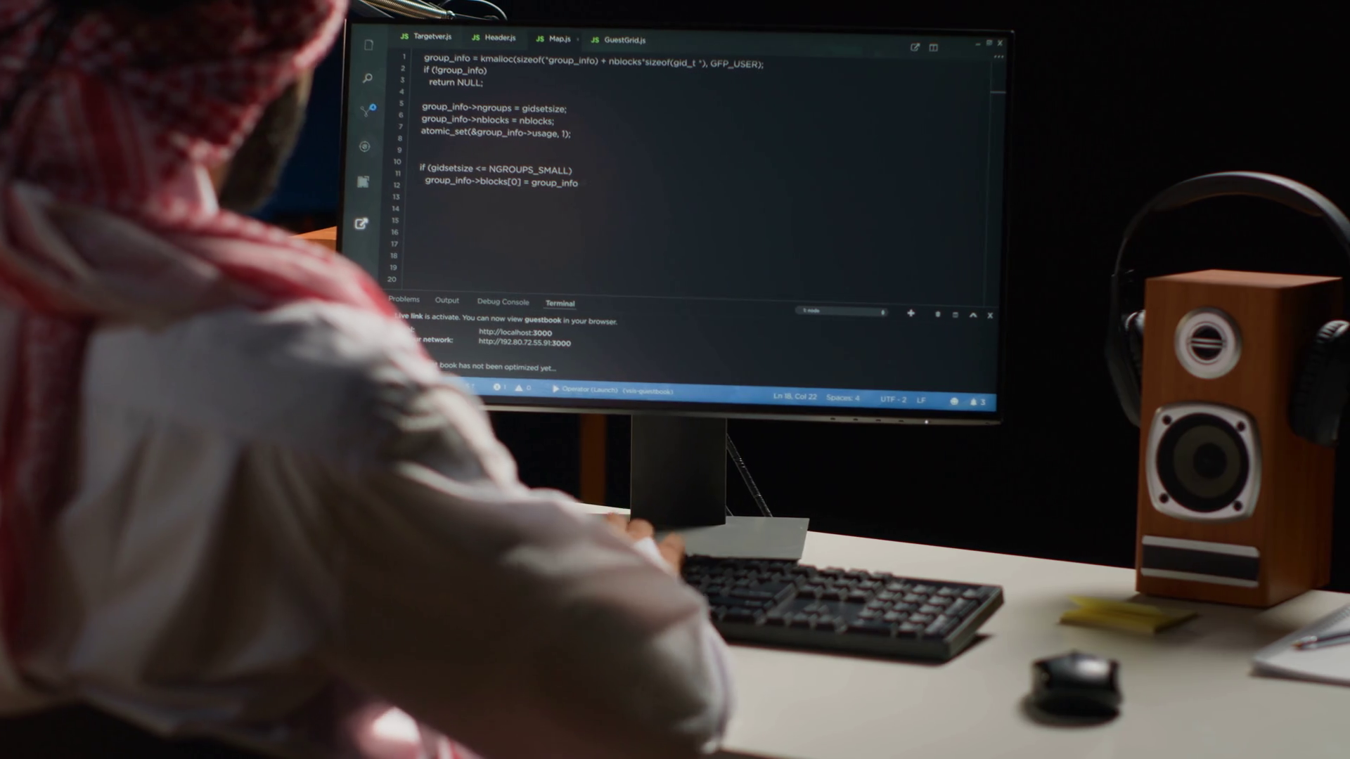Certified Arab Engineer Writing Code On Stock Footage SBV-348647826 ...