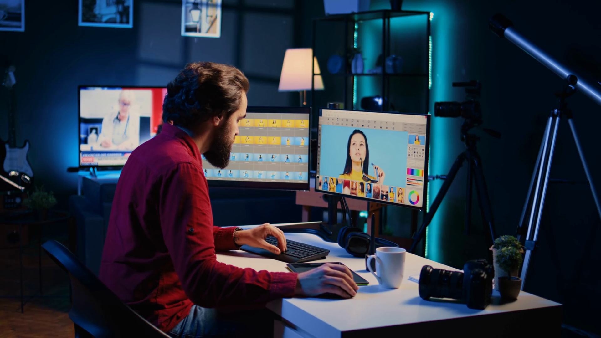 Photo Editor Editing Images In Post Stock Footage SBV348707602 Storyblocks