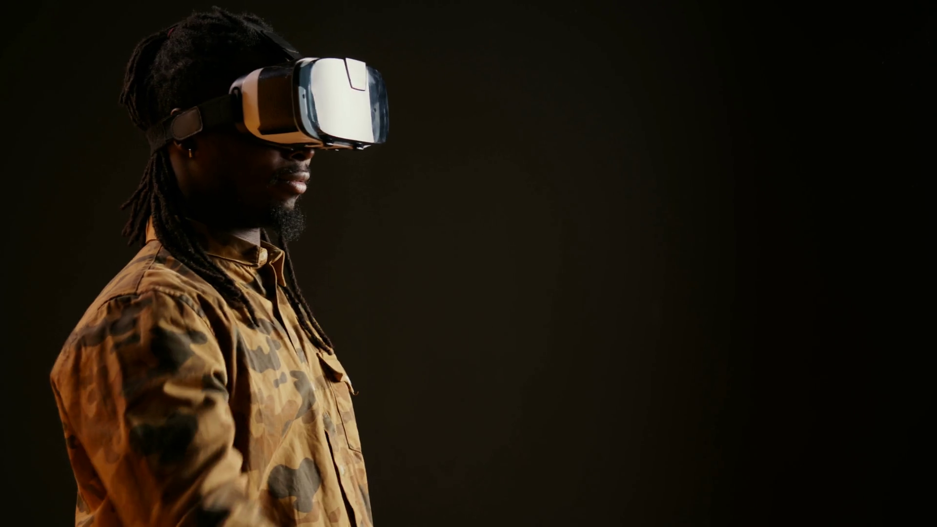 African American Man Using Virtual Reality Stock Footage SBV-348764217 ...