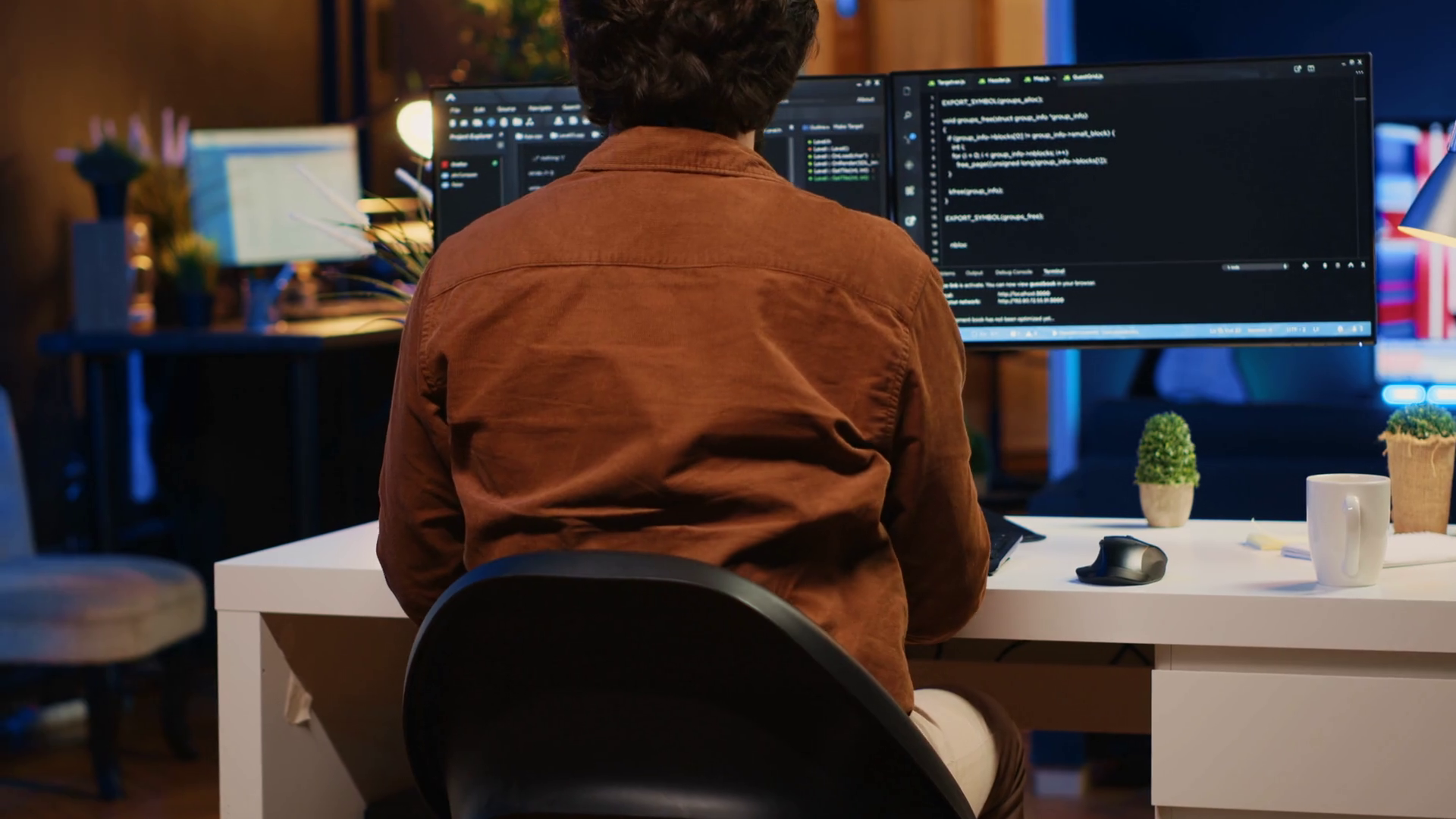 Software Engineer Writes Binary Code Scripts Stock Footage SBV ...