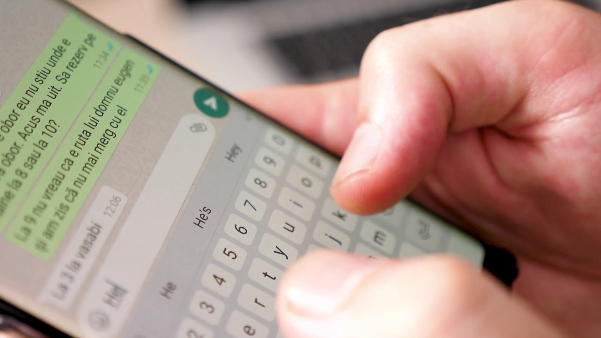 Phone typing text message on screen art - hiddenmens