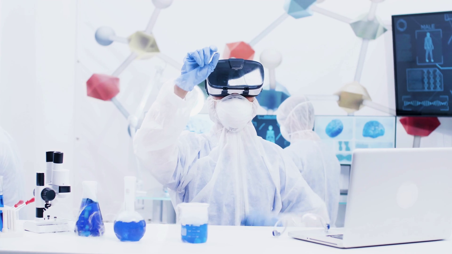 Female Scientist With Virtual Reality Stock Footage SBV337520690
