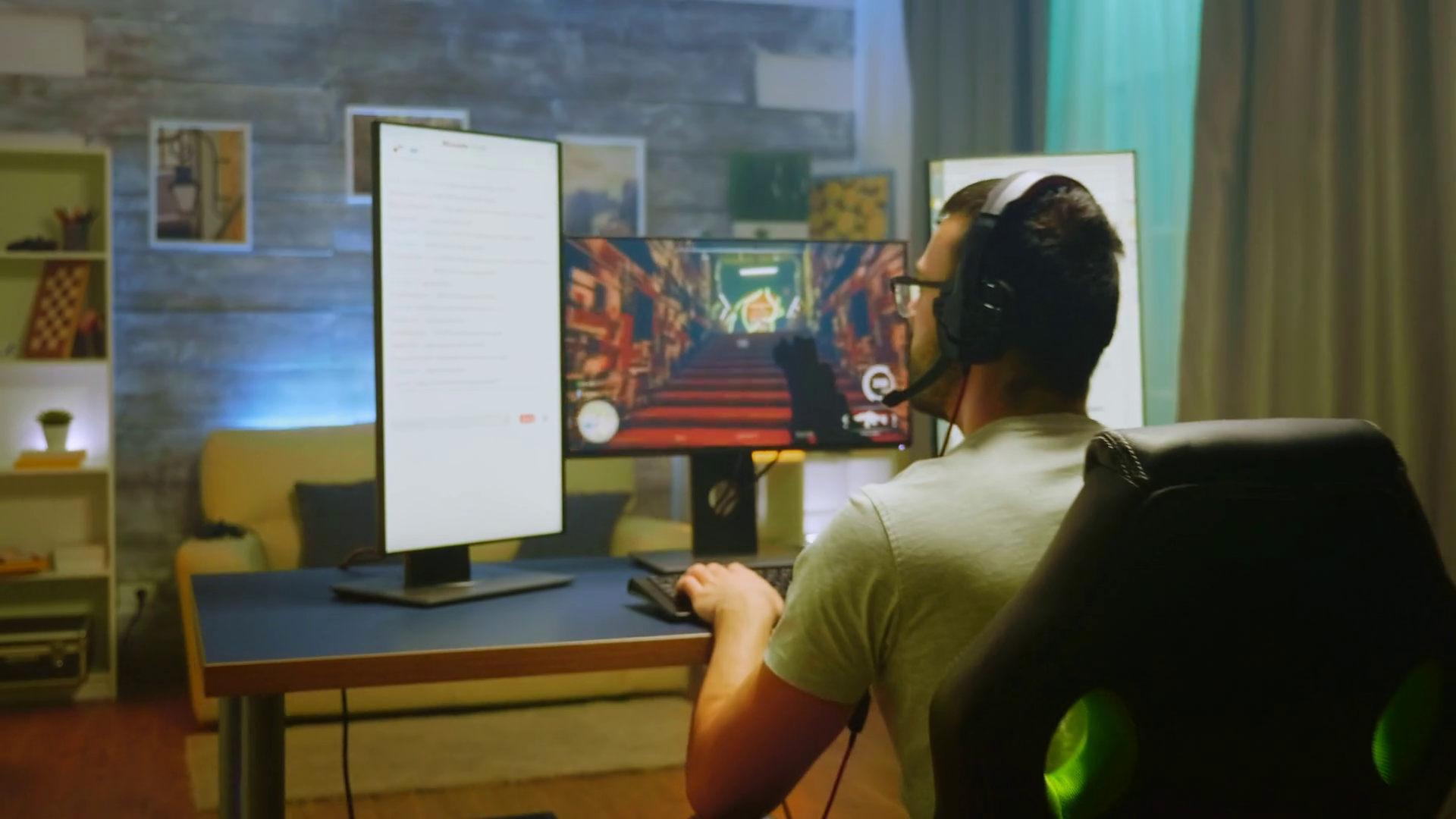 Zoom In Shot Of Angry Pro Gamer While Playing Shooter Games Gamer Over Of Game Player Stock Video Footage Storyblocks