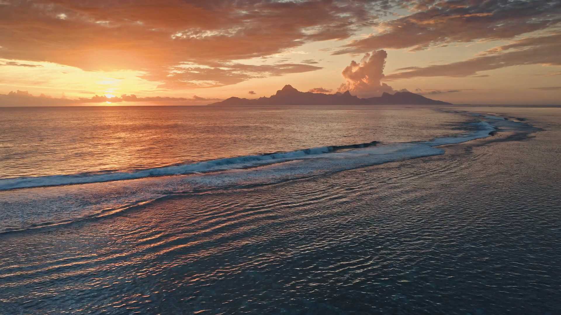 Aerial View Of Spectacular Sunset Over Stock Footage SBV-351857686 ...