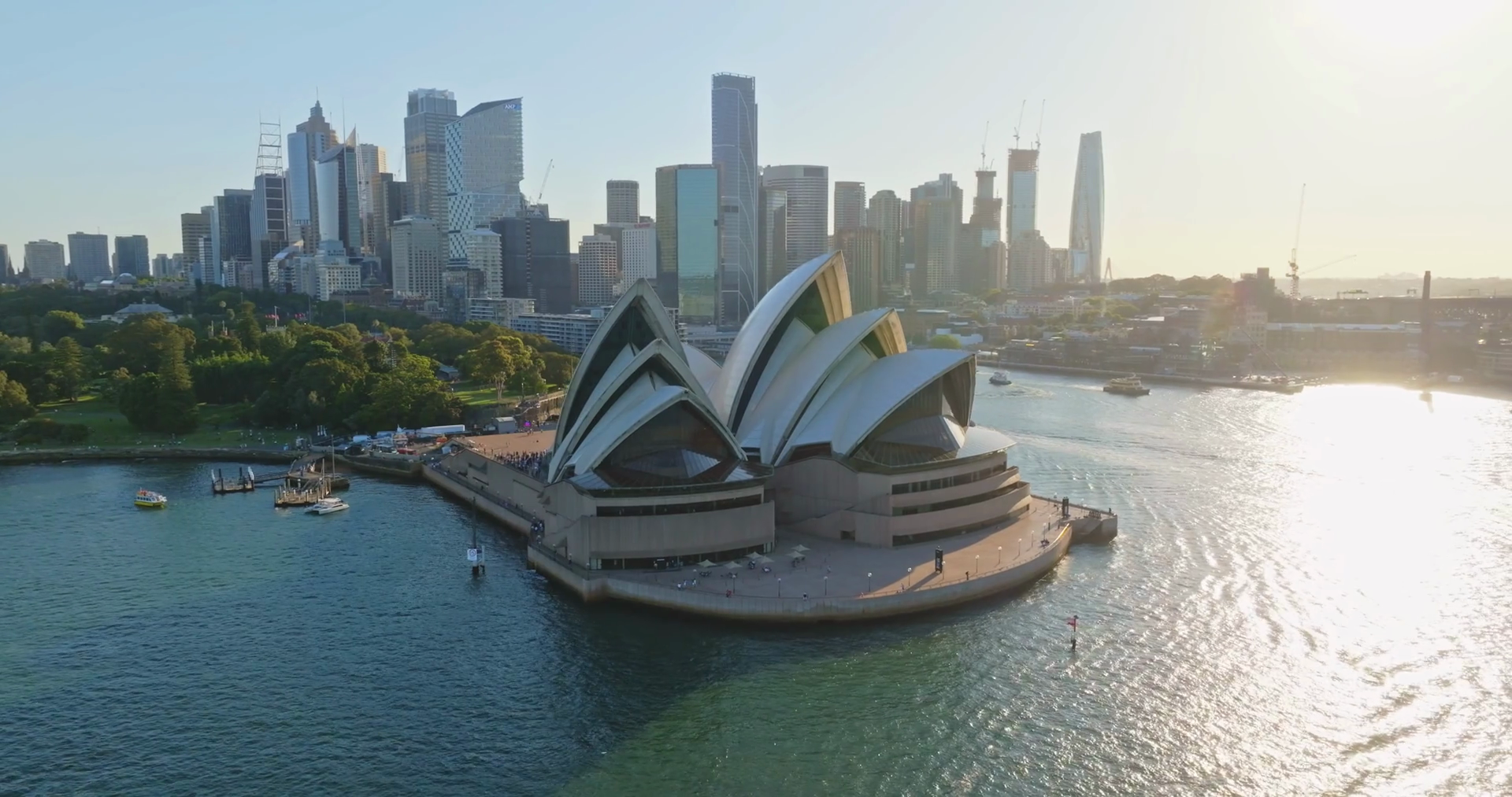 Sydney Opera House At Circular Quay Modern Stock Footage SBV-353048892 ...