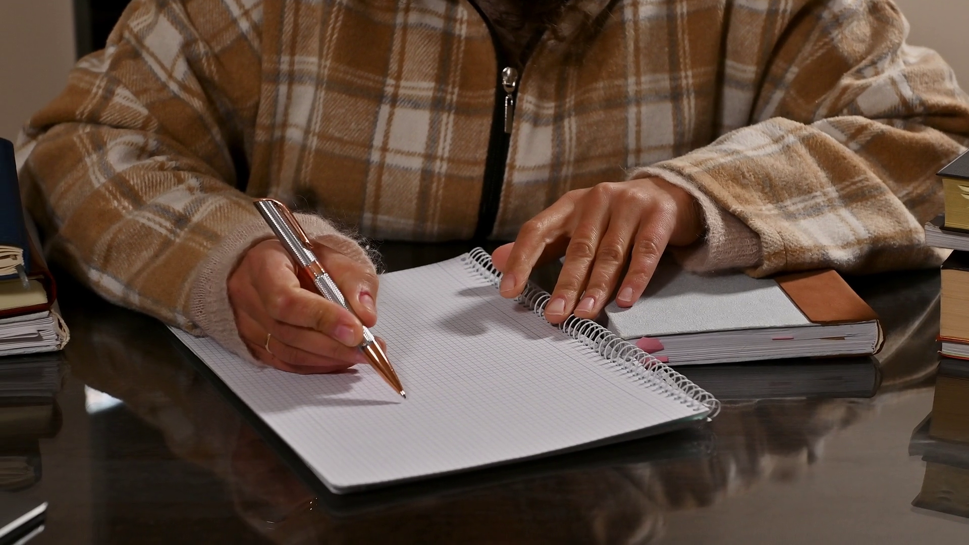 Person Writing Notes In Notebook With Pen At Stock Footage SBV ...