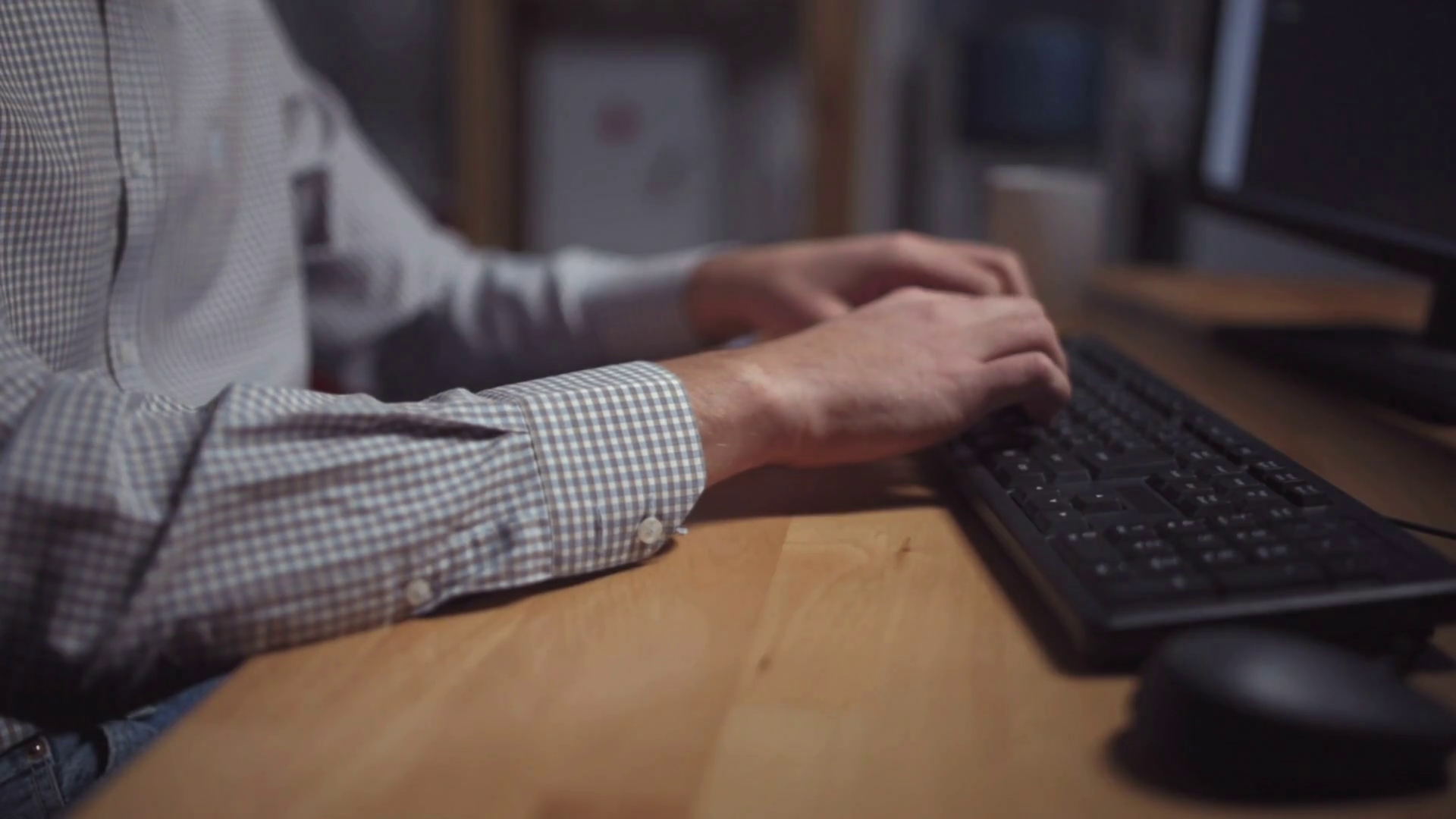 Diligent Office Worker Finishing Work In Stock Footage SBV314410979