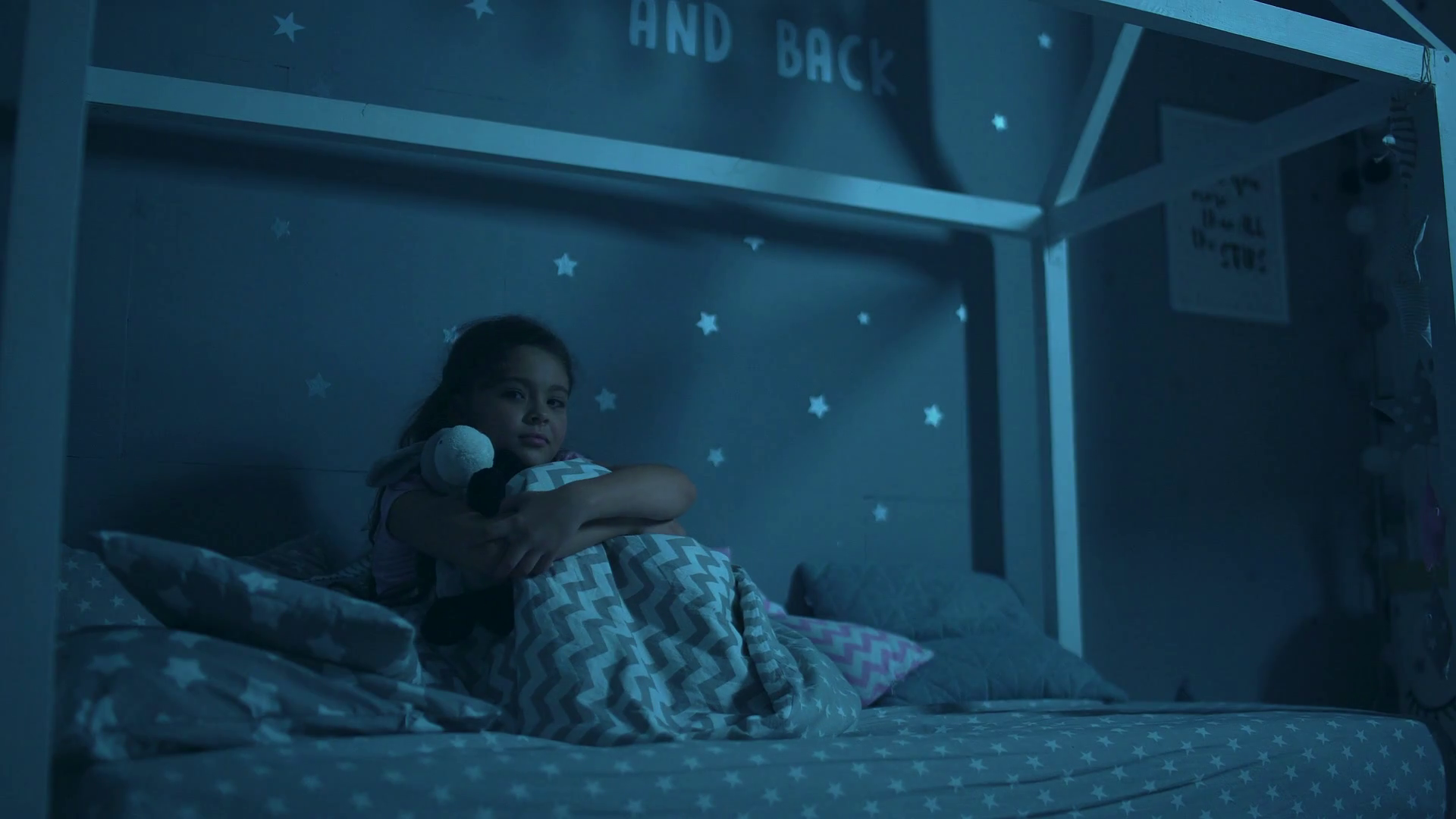 Anxious Child Struggles With Bedtime Stock Footage SBV317347173
