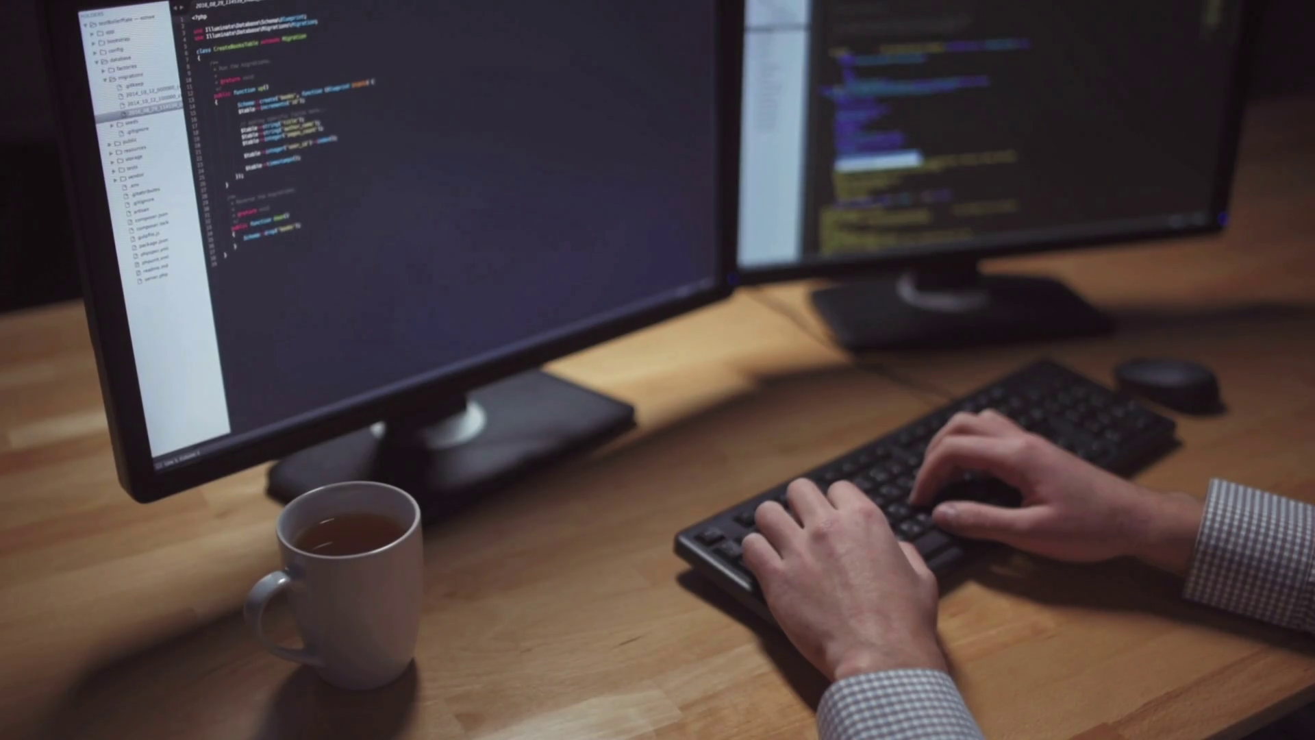 Professional Man Writing Programming Code Stock Footage SBV-314410842 ...