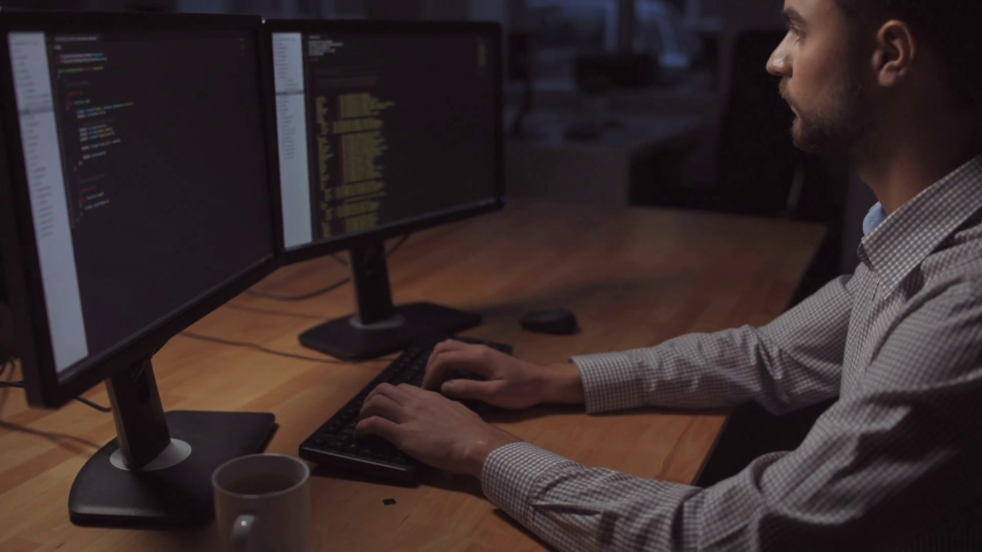 Professional Worker Writing Programmer Code Stock Footage SBV-314410396 ...