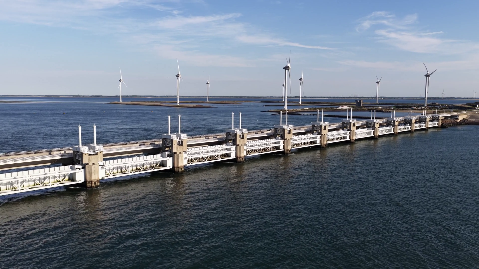 Delta Works Neeltje Jans Flood Barrier In Stock Footage SBV-352400884 ...