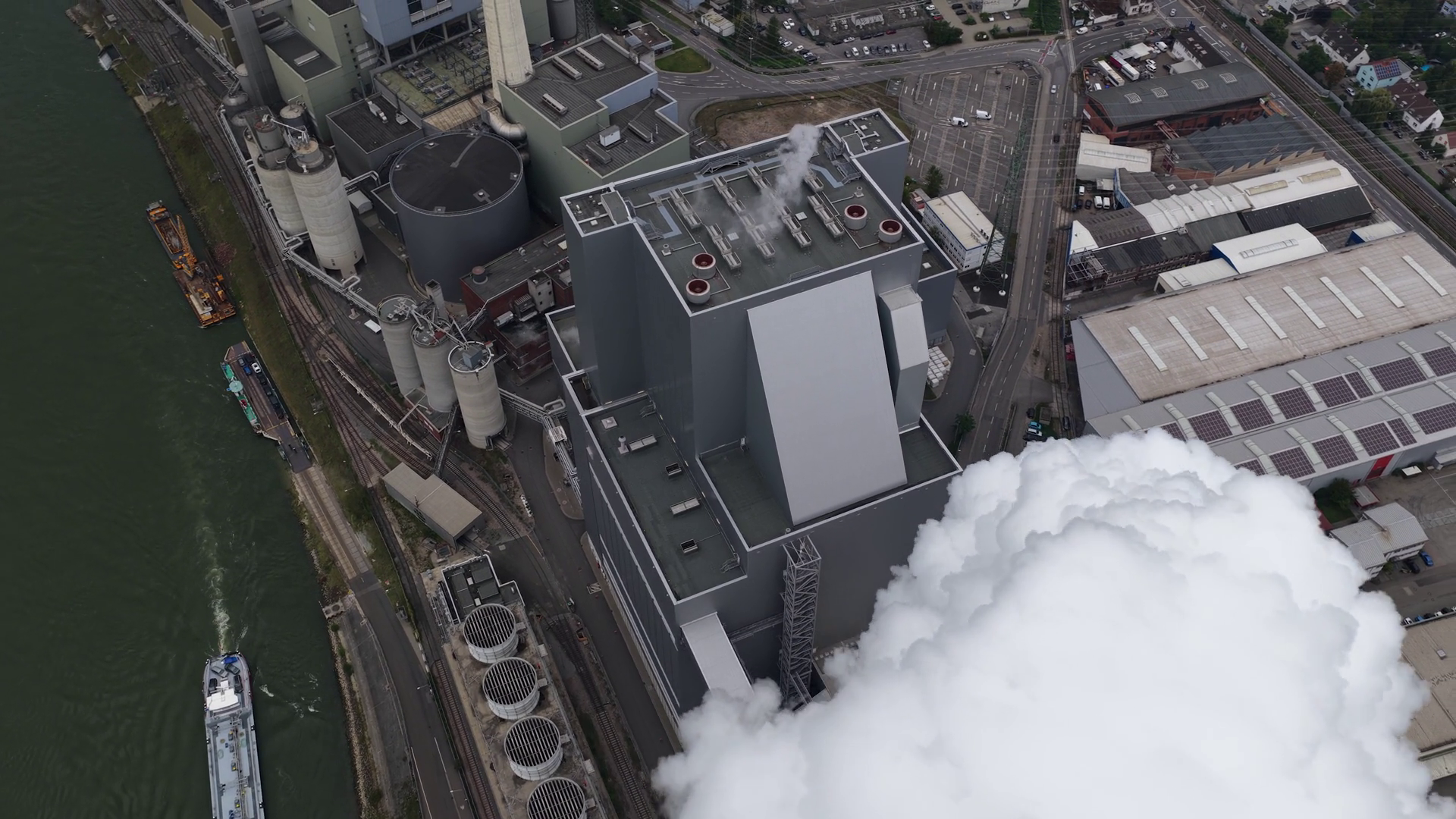 Smoke Stacks Large Scale Power Plant Fossil Stock Footage SBV-353000081 ...