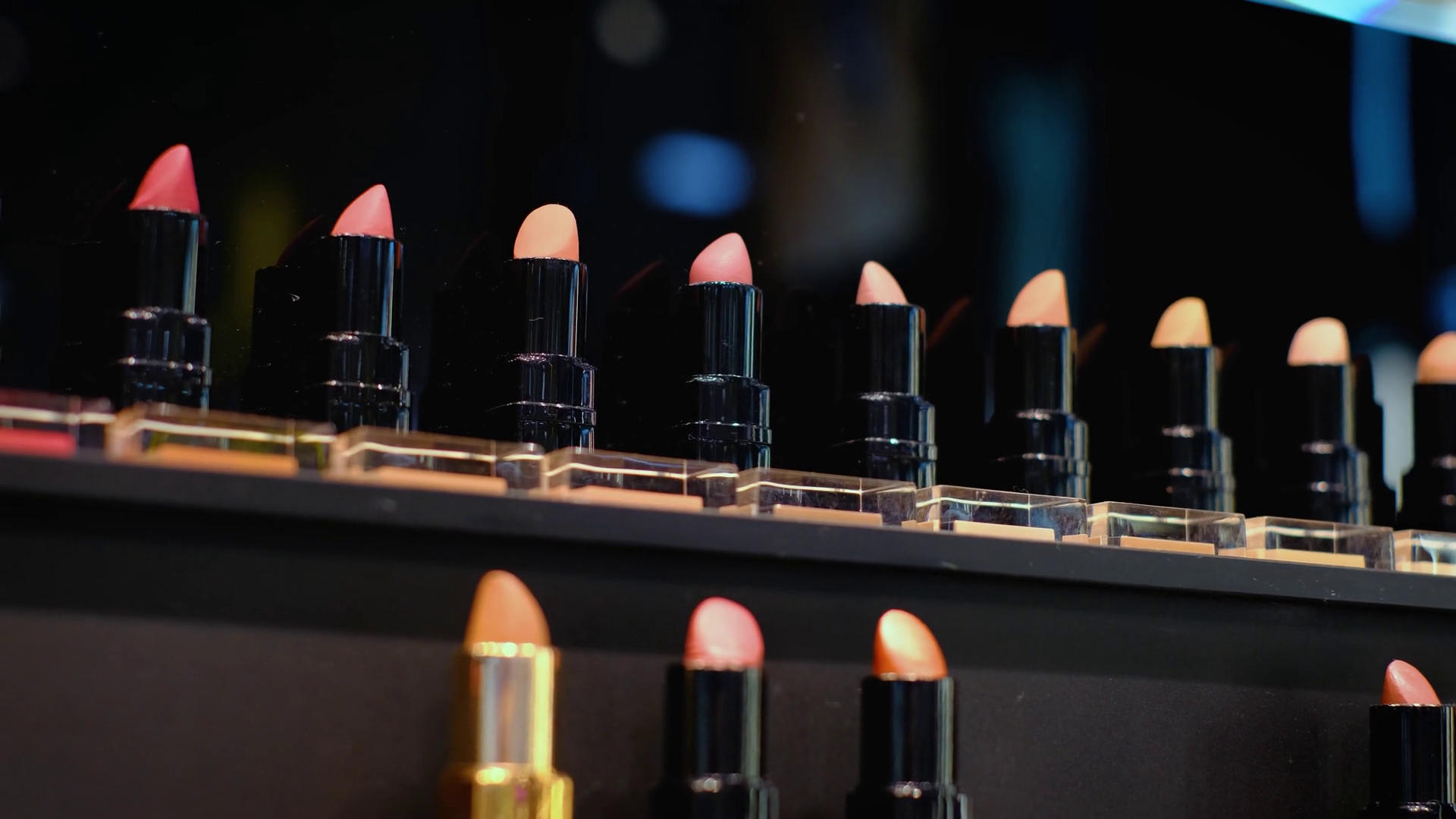 Swatches Testers Of Lipstick In Cosmetics Stock Footage SBV348453236