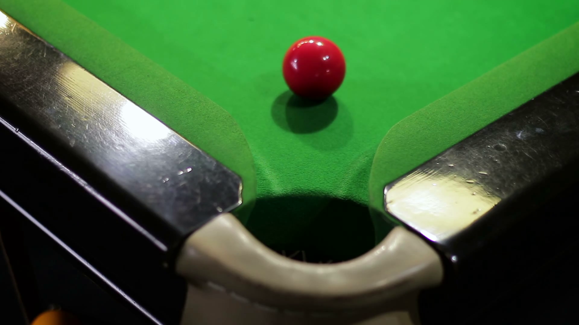 Fall Of Red Ball Into Corner Pocket On Stock Footage SBV321271854