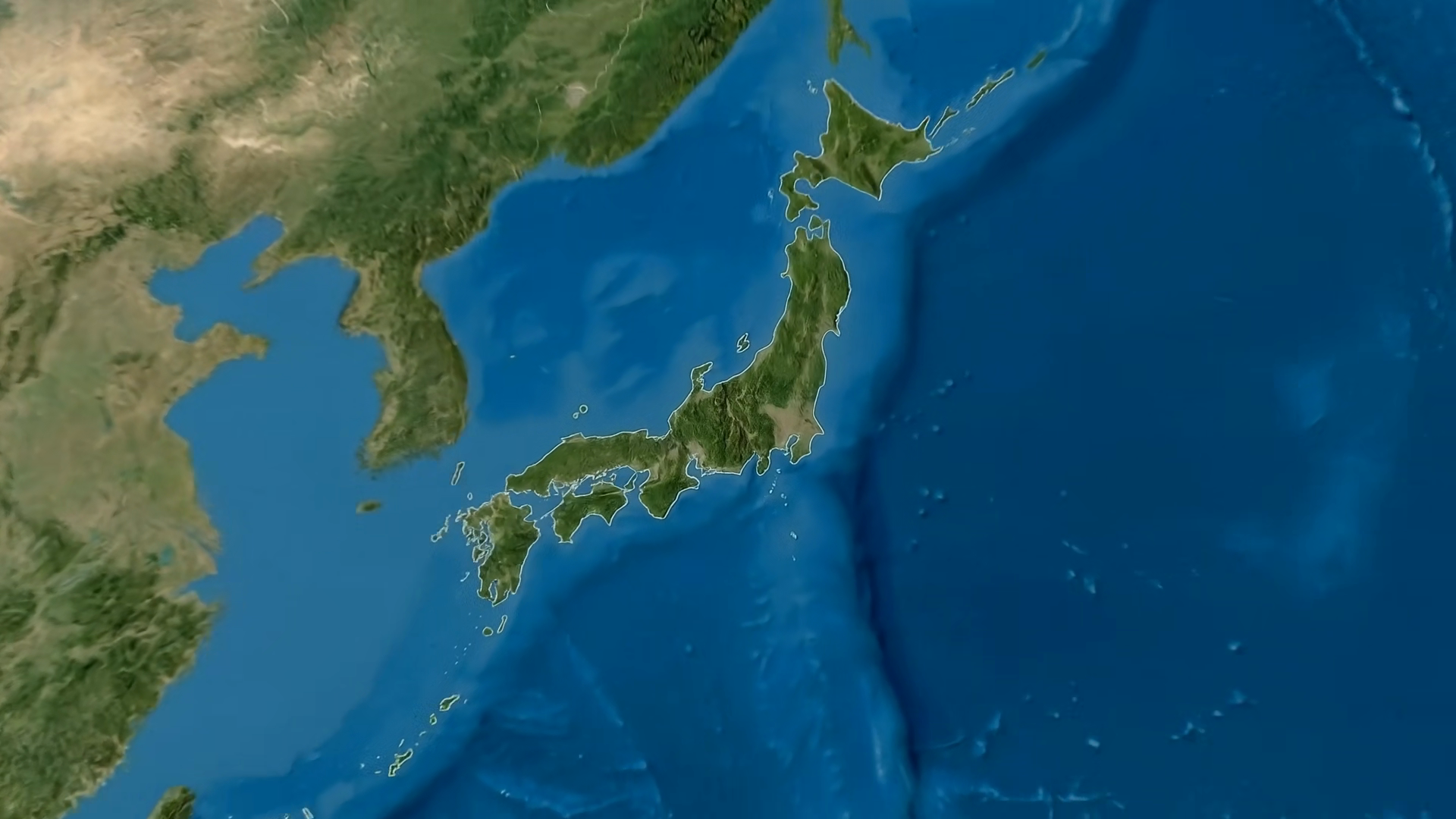 Satellite View Of Japan Surrounding East Stock Footage SBV-353867665 ...